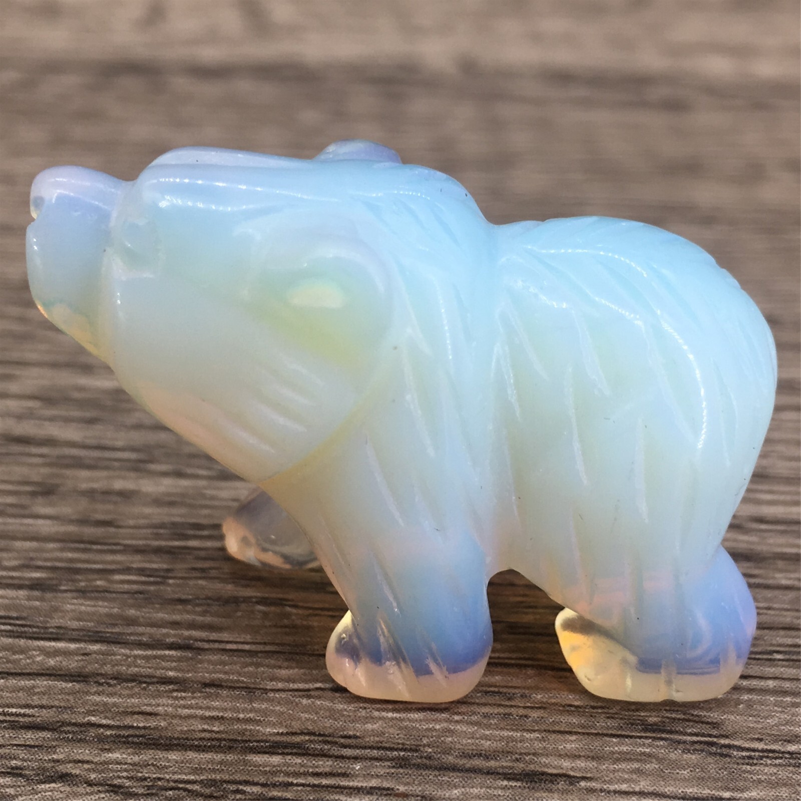 Opalite Animal Rabbit Frog Cat Bear Crystal Statue Home Decor Mineral Specimen