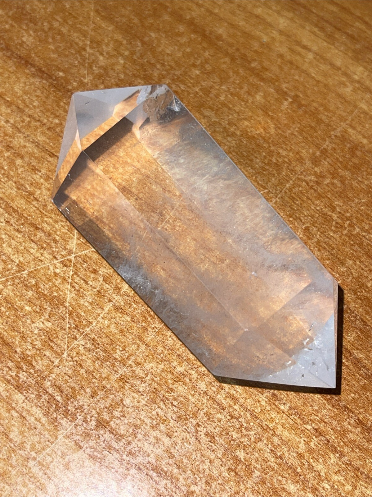 Phantom Clear Quartz Double Terminated DT 3.31in Long 118g