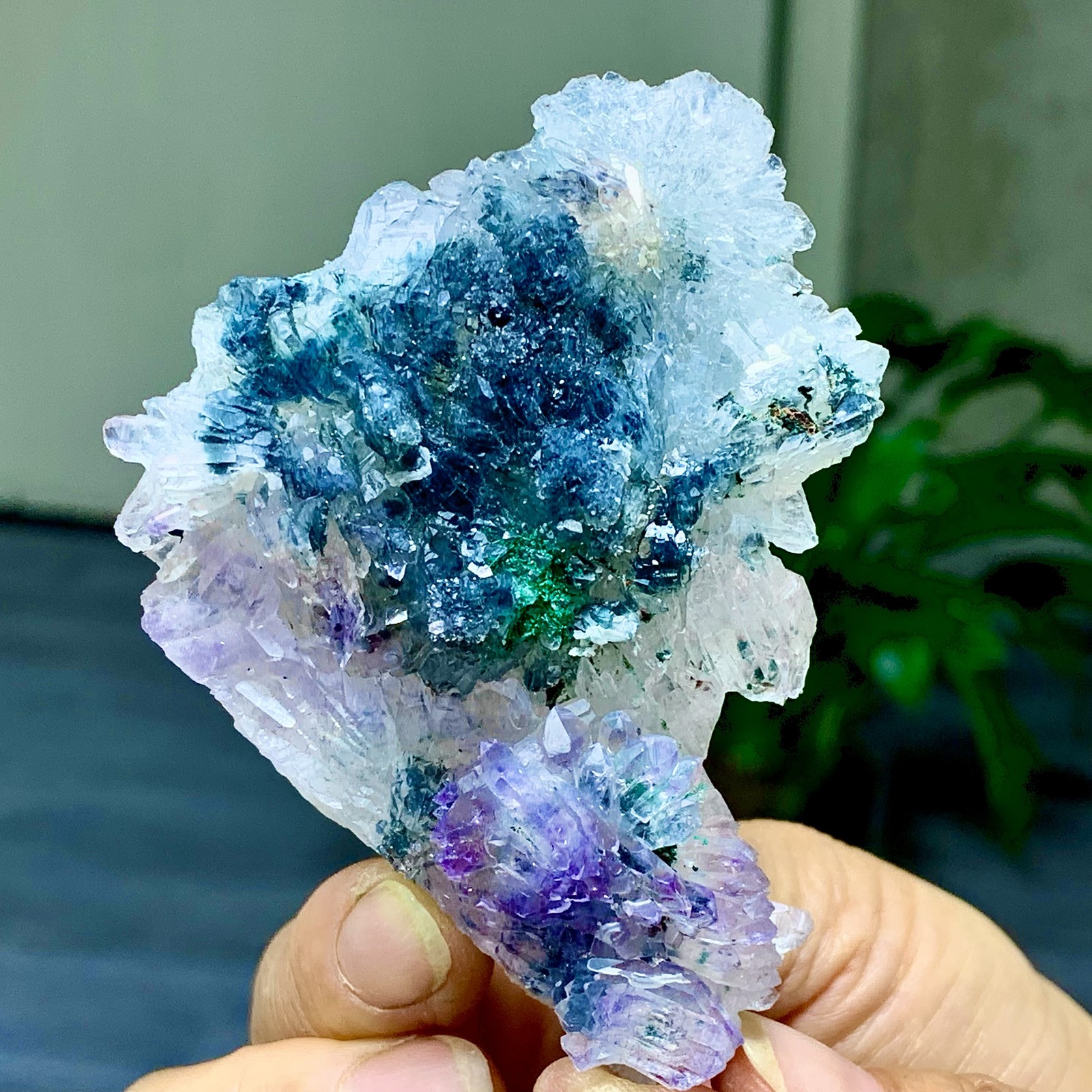 81G Natural Vision Amethyst quartz cluster crystal druzy mineral specimen