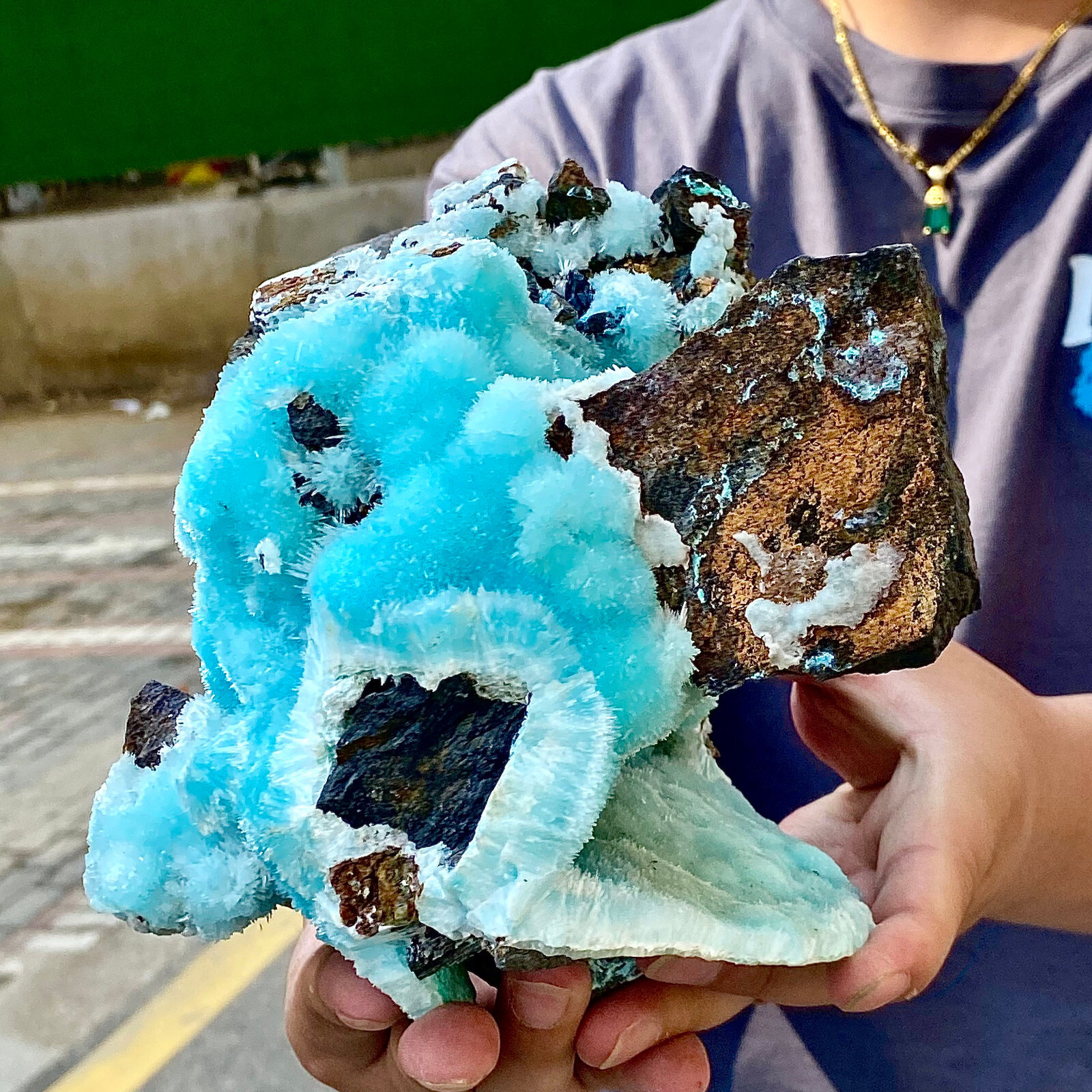8.47LB sea patterned natural blue textured crystal, Chinese blue Aragon stone