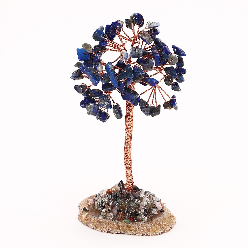 Blue Crystal Natural Gemstone Crystal Money Tree Good Luck Prosperity Feng Shui