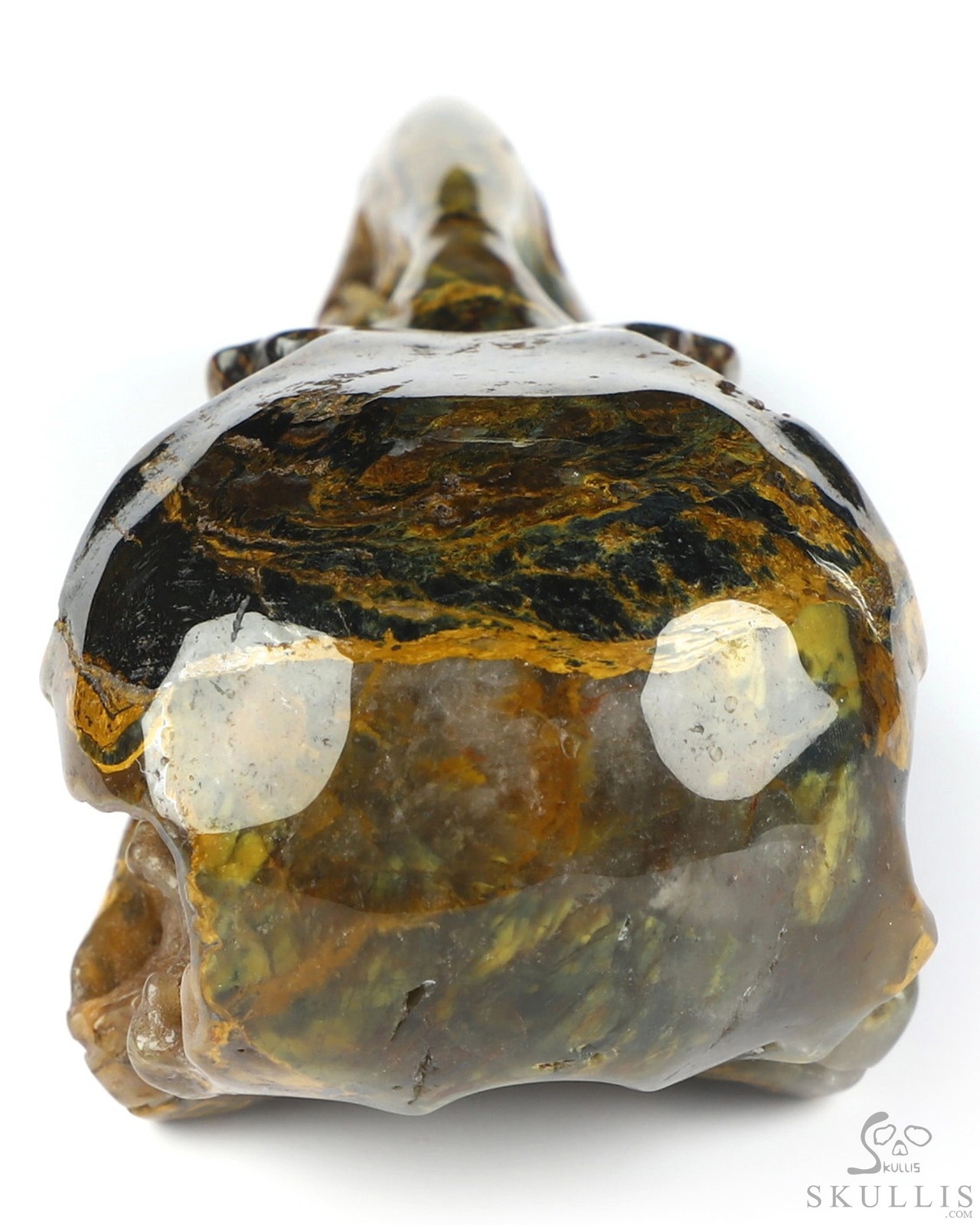 4.4″ New Pietersite Hand Carved Raven Crystal Skull Sculpture, Crystal Healing