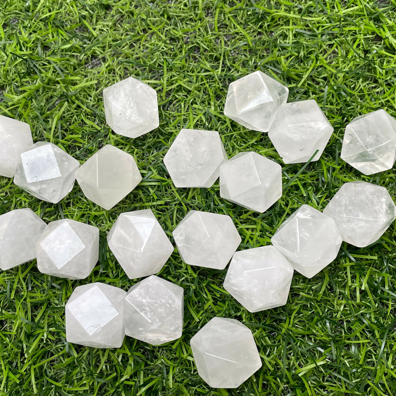 5pc Natural clear quartz dodecahedron crystal specimen healing
