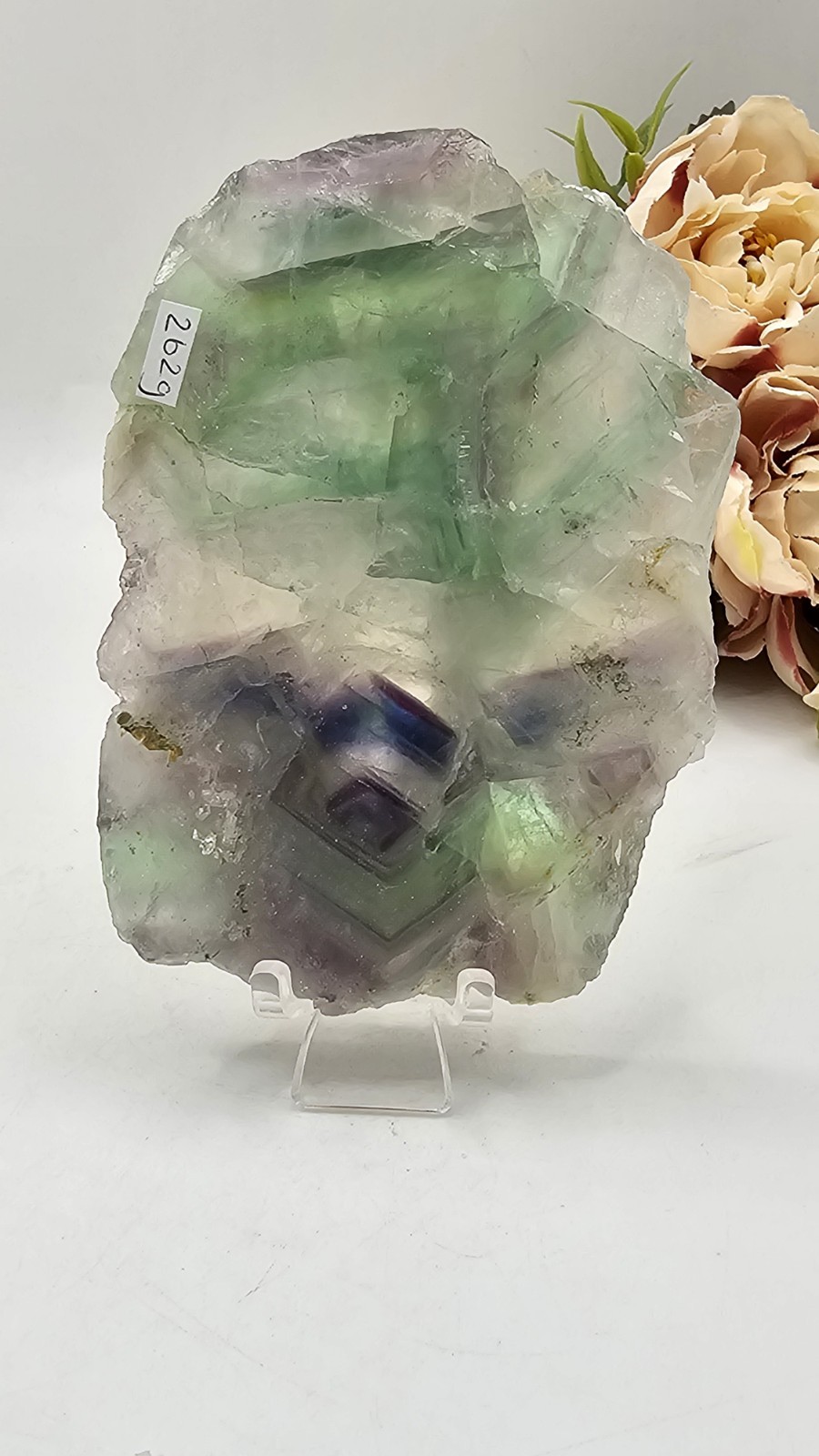 ✨️SALE✨️ Rainbow Fluorite Crystal Slice Slab Raw Rough 262g 11cm Purple Green