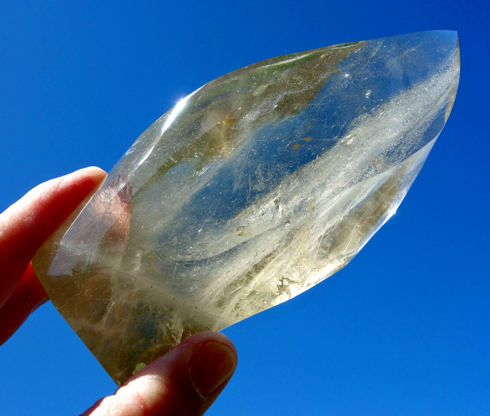 Large CITRINE Quartz Crystal Point Polished Free Form Flame Twist For Sale