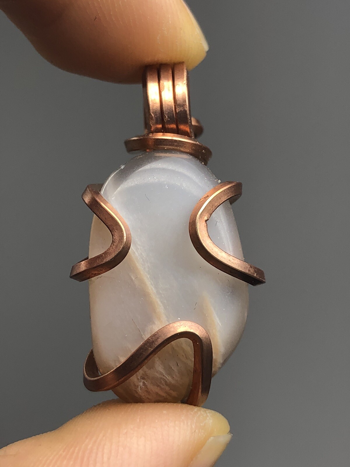 Natural Moonstone Polished Copper Pendant ONLY Quality Reiki P3