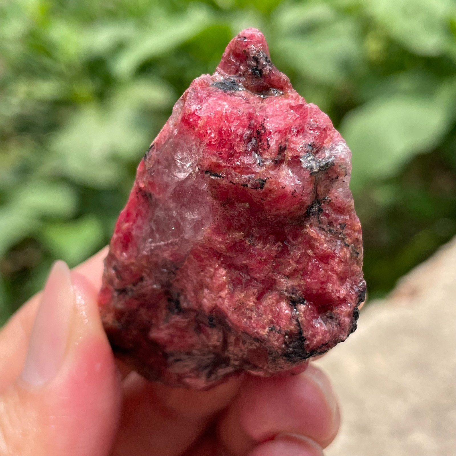 84g Small Raw Ore Red Black Rhodonite Quartz Gemstone Mineral Specimen