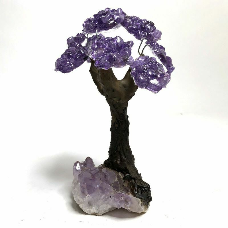 Small Amethyst Crystal Tree of Life Gemstone Tree With Amethyst Crystal Base