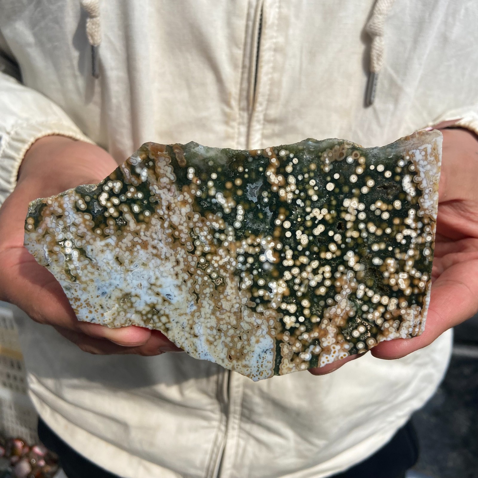 450G Rare Natural Raw Ocean Jasper Rough Quartz Crystal Mineral SpecimeM