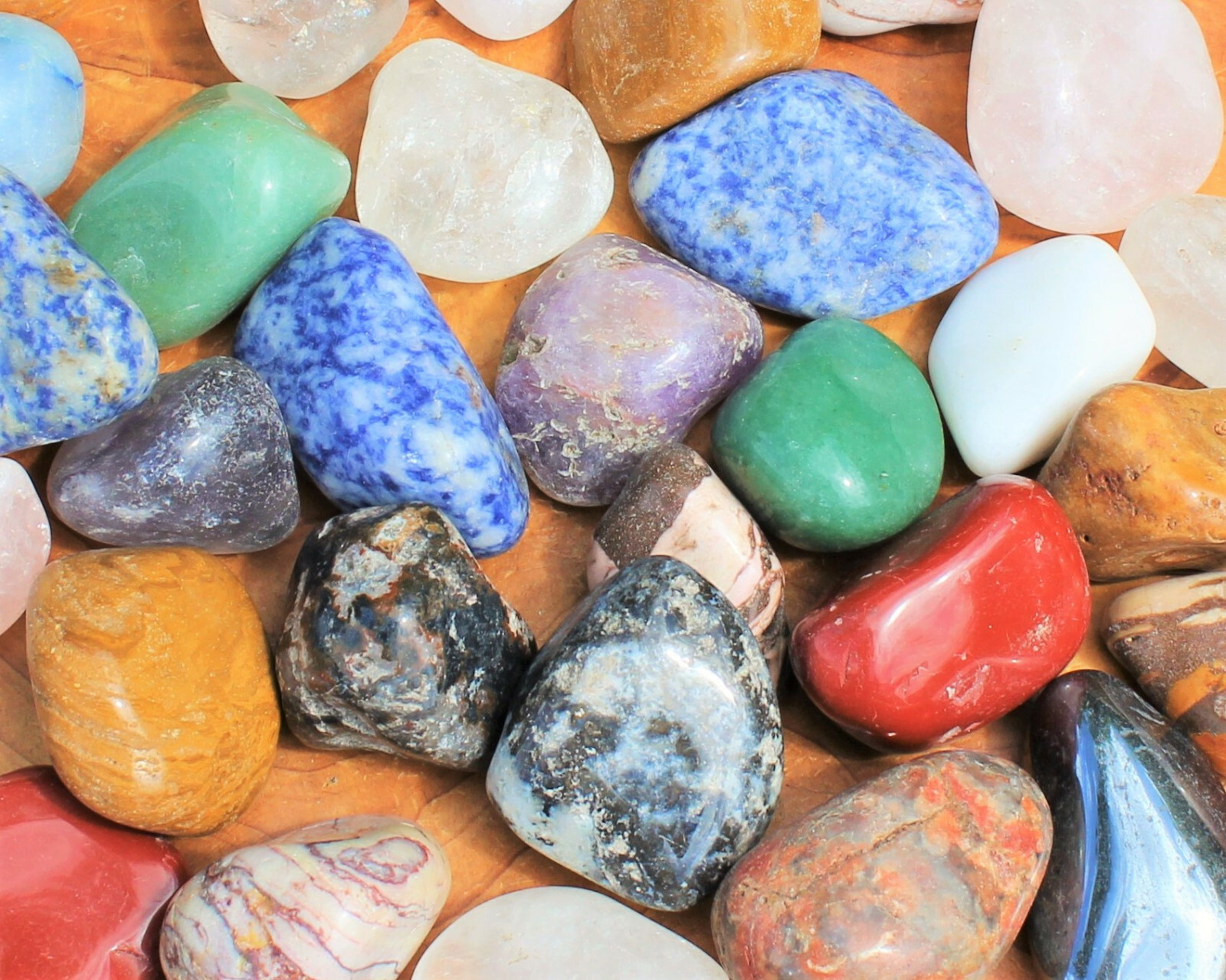 Assorted Mixed Tumbled Stones 1/2 lb Wholesale Bulk Lot LARGE Chakra Reiki 8 oz