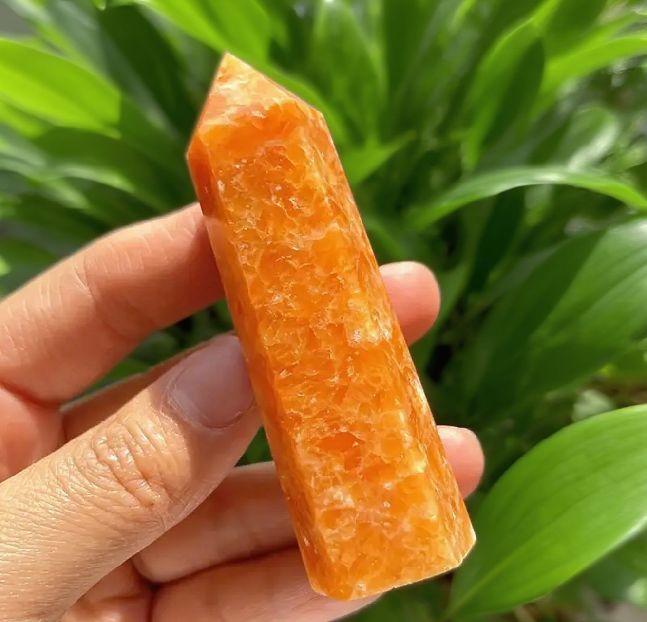 Natural Sunstone Tower Point Healing Crystal Meditation Wand Obelisk Reiki Gifts
