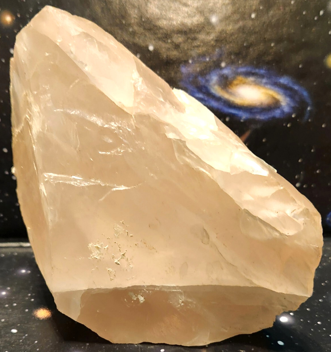 1 Pc of Rose Quartz 510 gm 1.12 lbs, Width 3” 7cm, Length 4” 10cm, Height 2″ 6cm