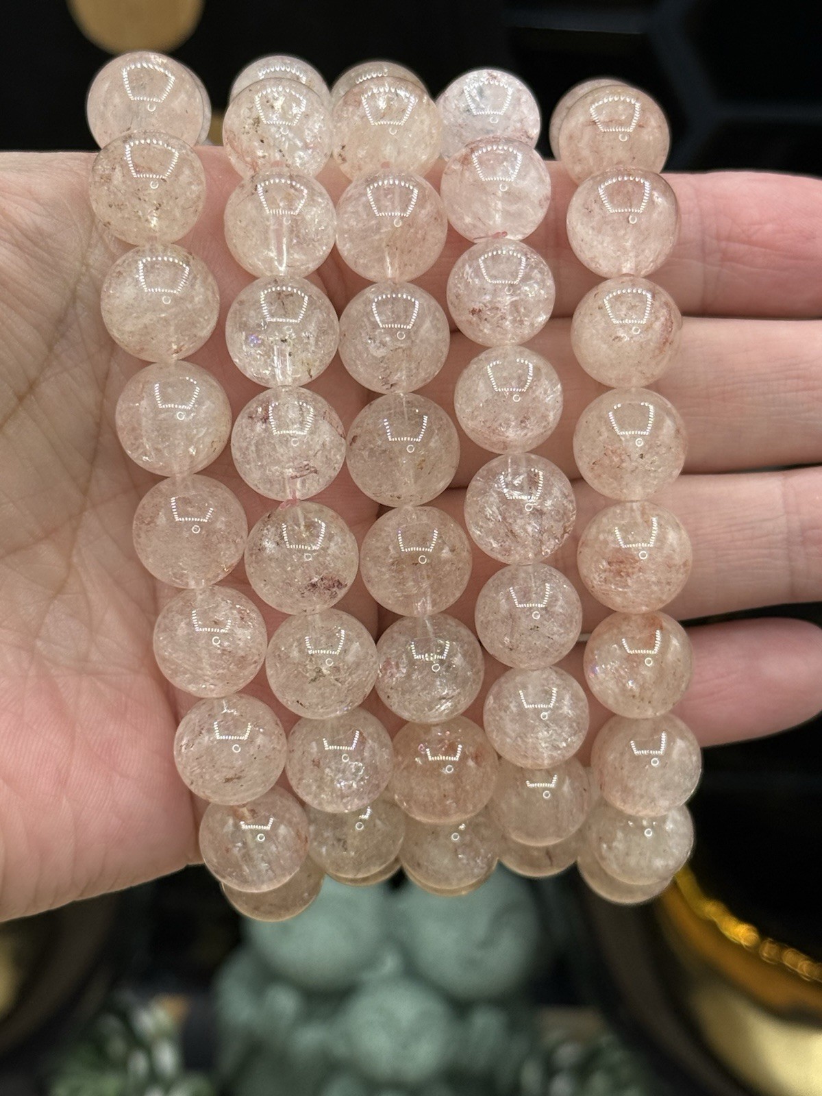 Natural HQ Pink Himalayan Quartz Beaded Bracelets Free shipping