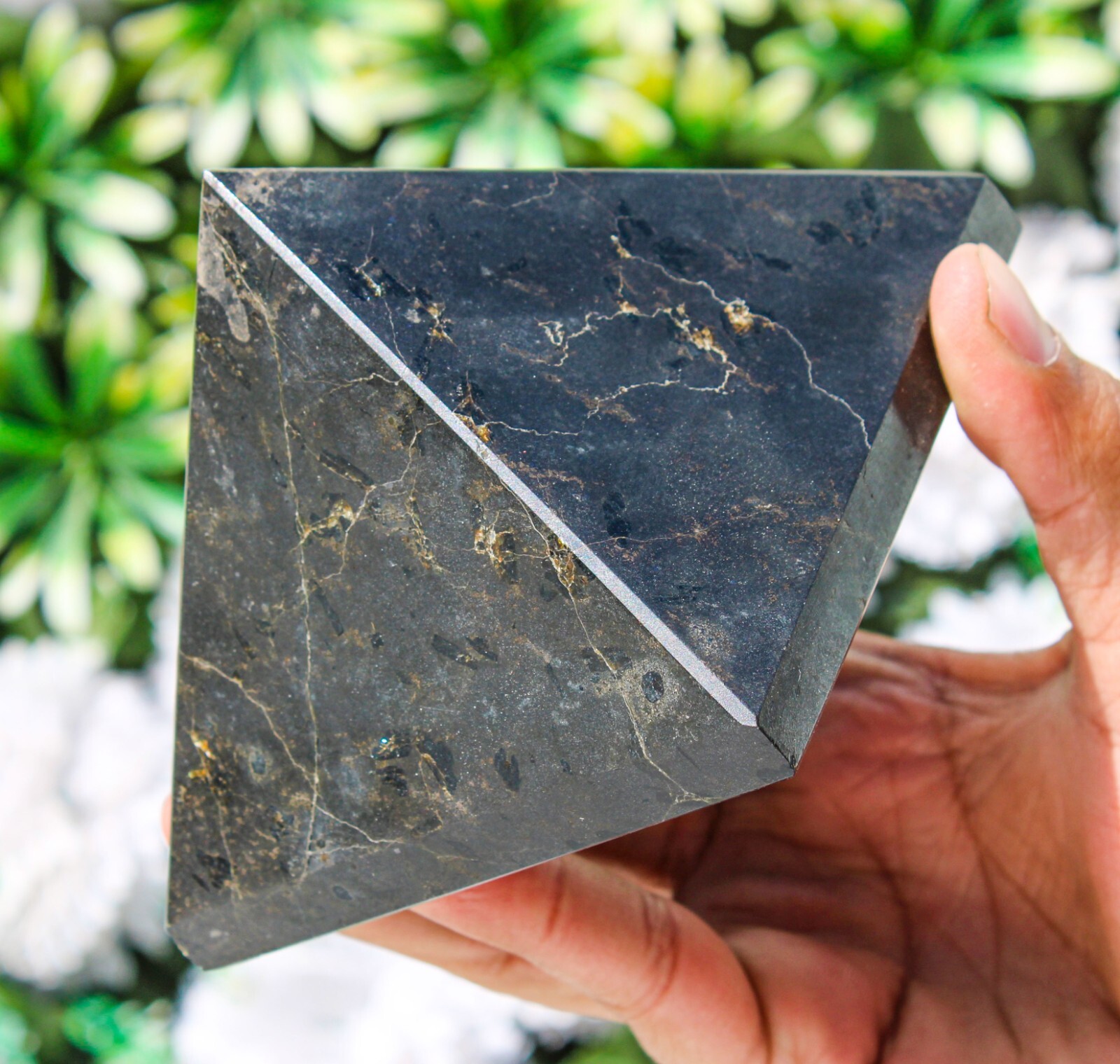 Large 95MM Natural Black Tourmaline Stone Crystal Healing Energy Chakra Pyramid