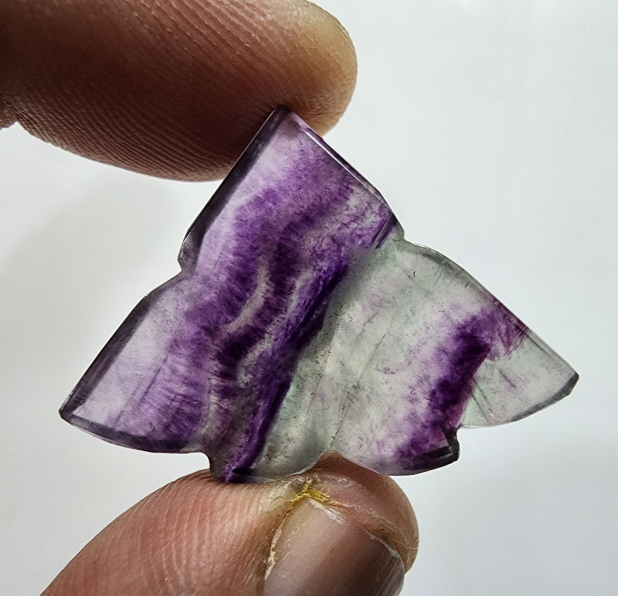 High Quality Designing Carving Rainbow Fluorite Fancy 54 Crt Loose Gemstone