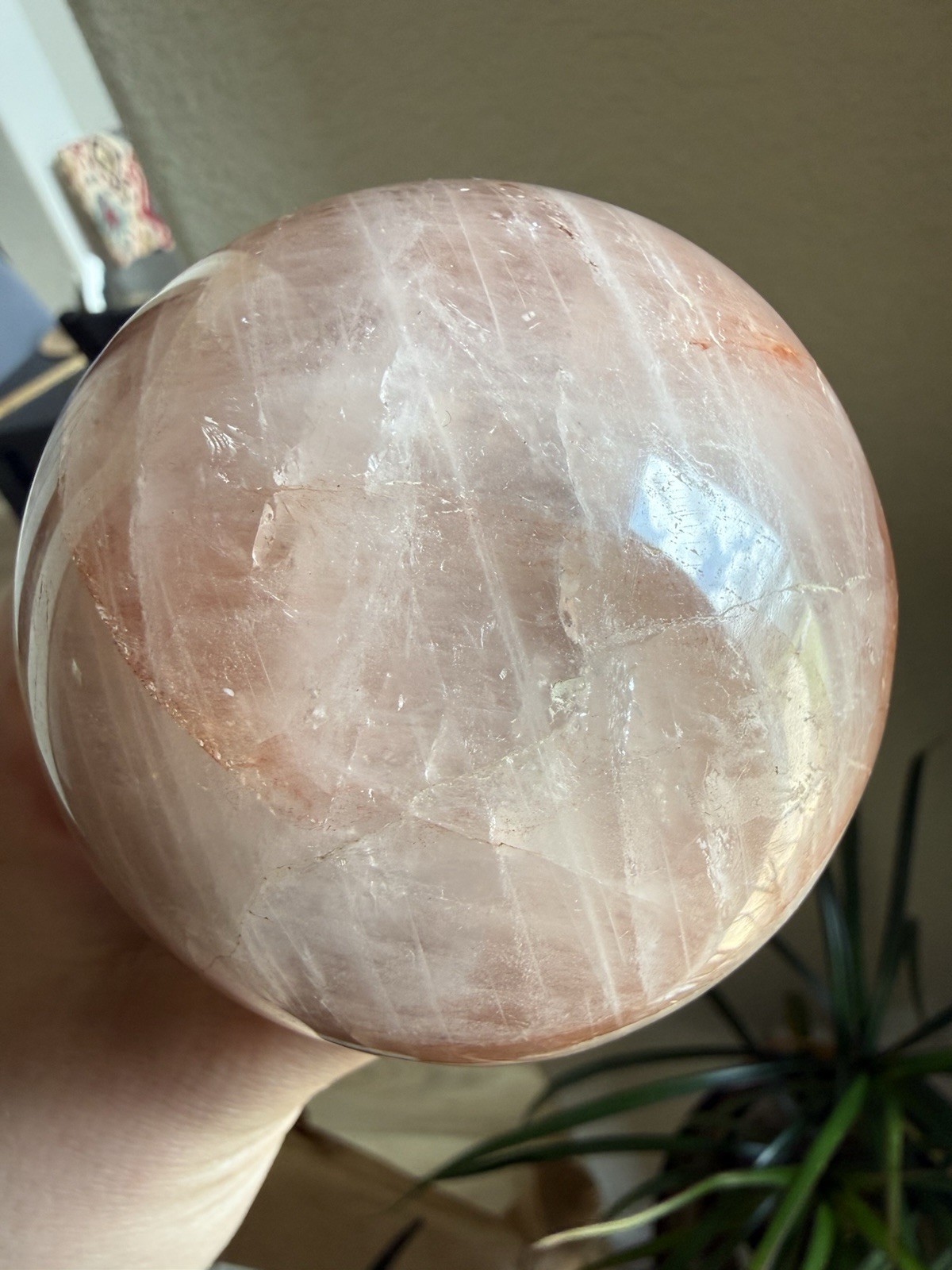 LARGE Fire Quartz Mushroom Red Hematoid Crystal Carving 1lb 8oz 3 1/2in Tall