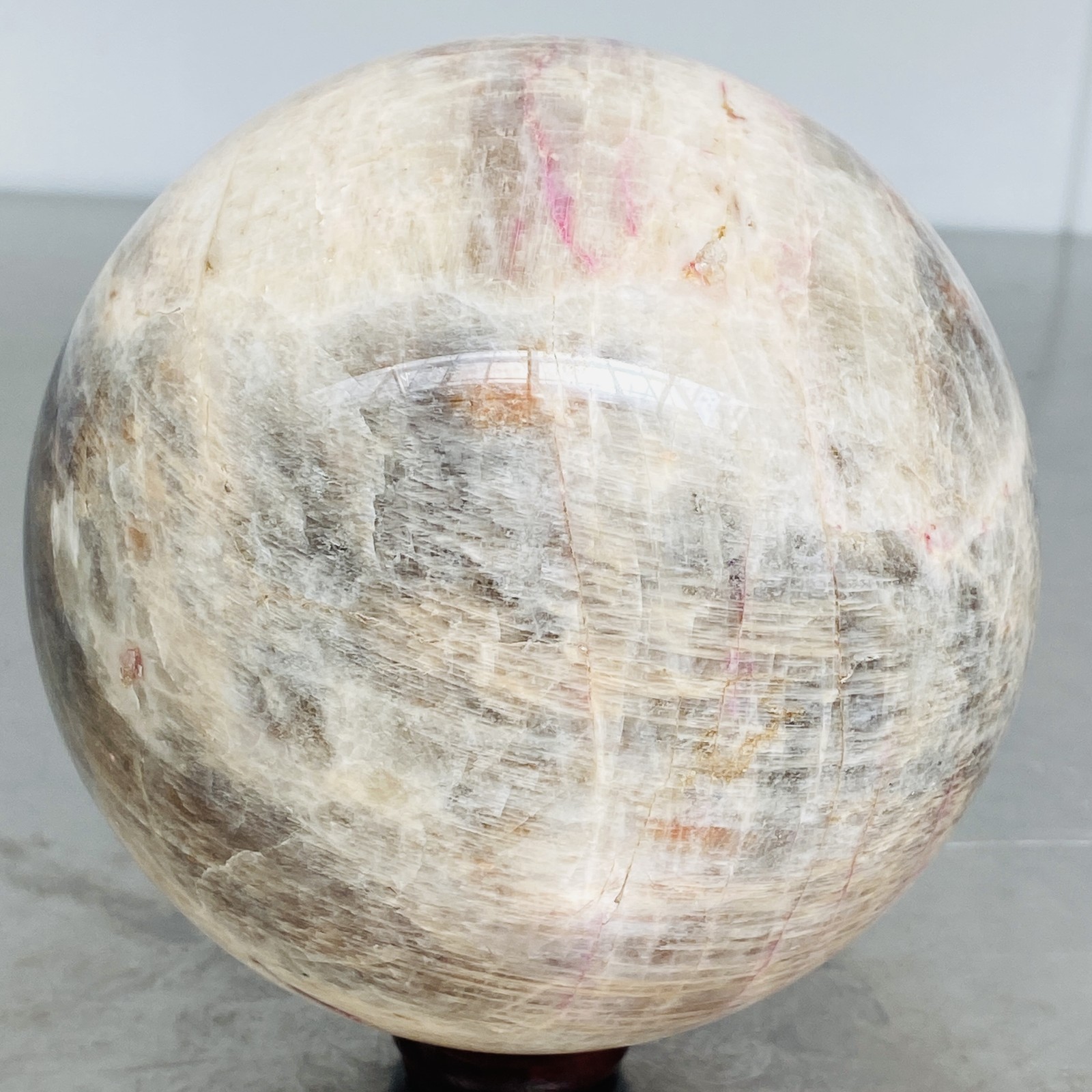 Natural Gray moonstone sphere quartz Crystal ball Healing 2760G (6.08LB)
