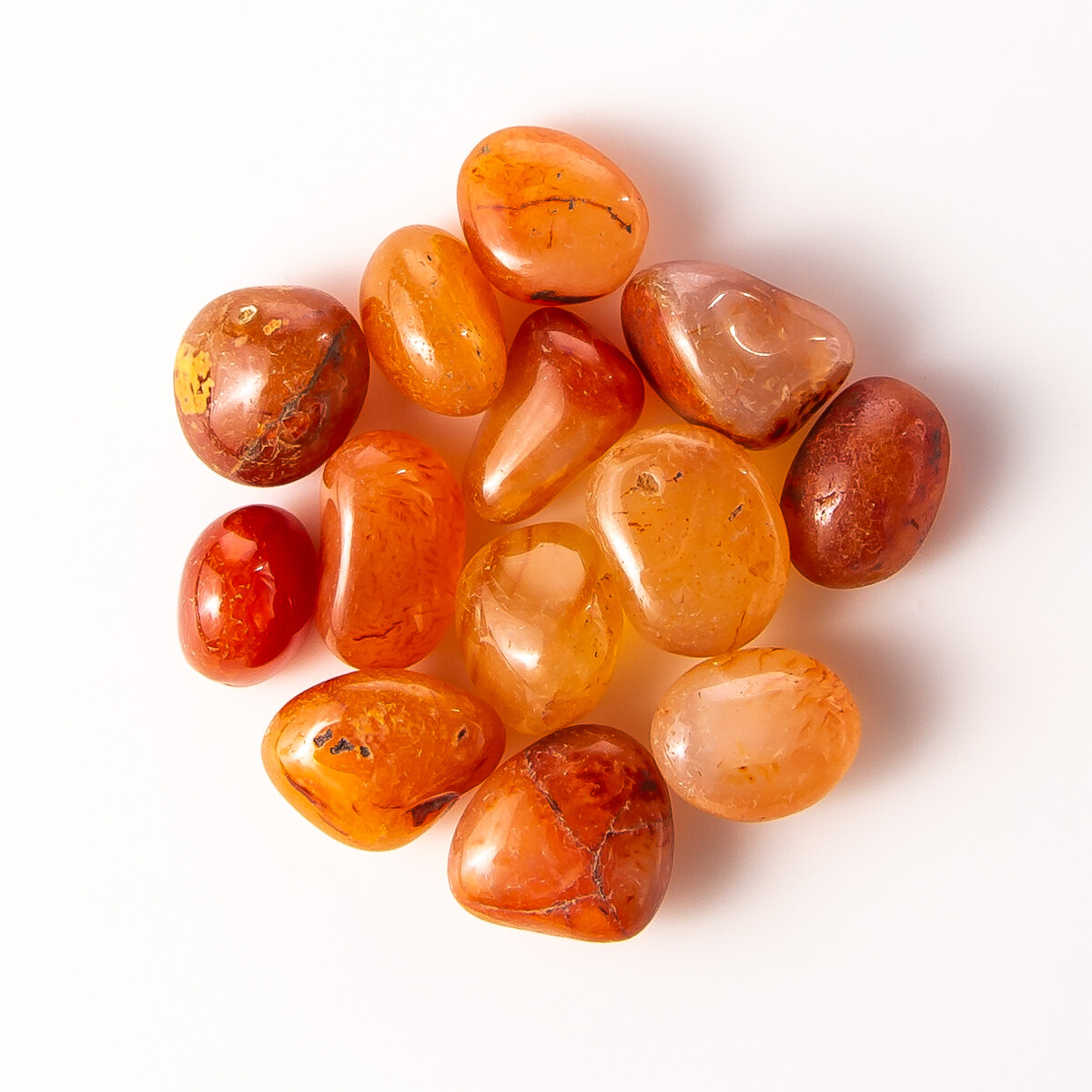 1/4 lb Red Carnelian Tumbled Gemstone Crystals 5-15 Stones Gem Rock Specimens