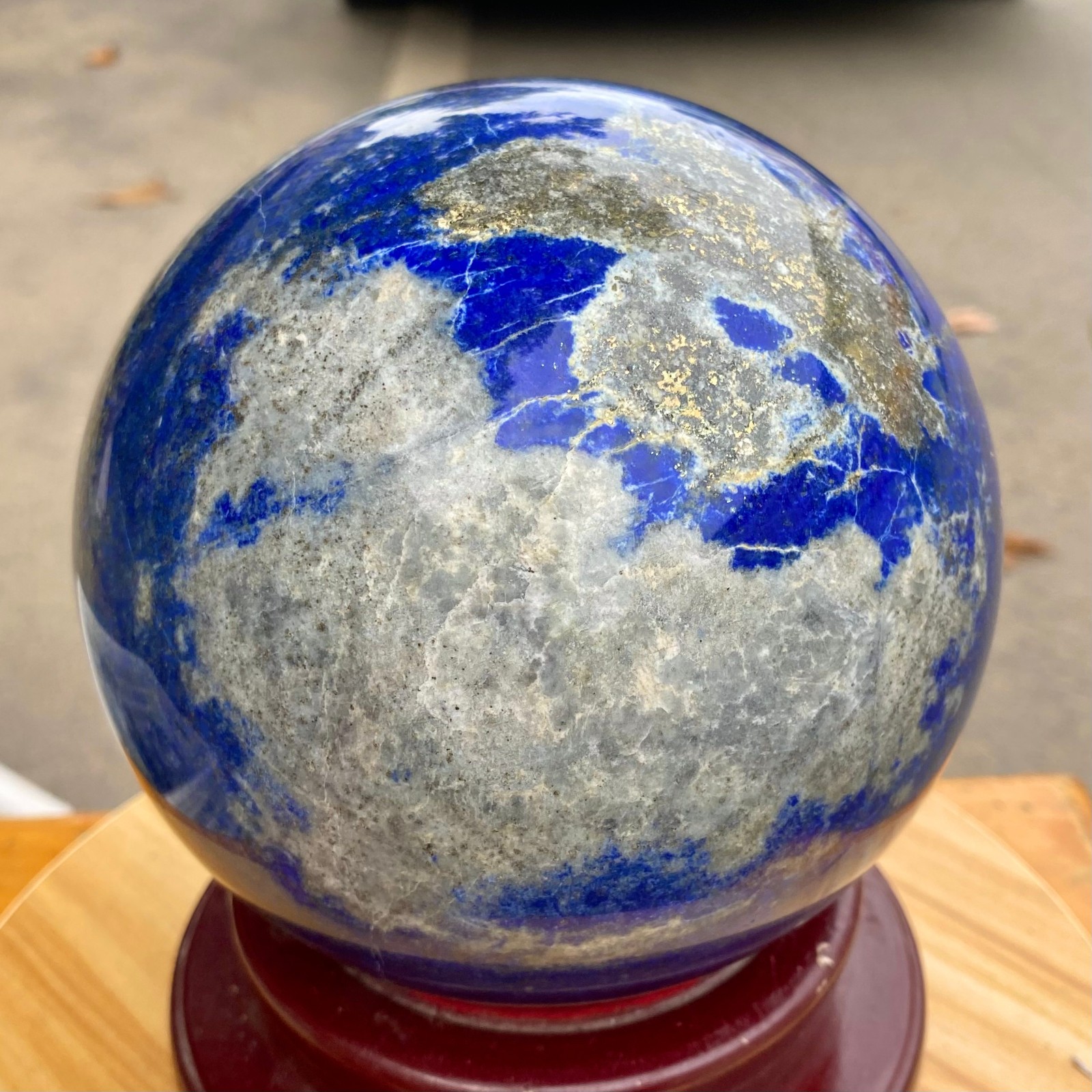 10.14LB Large Natural Lapis lazuli jasper Quartz Sphere Crystal Ball Reiki Heali