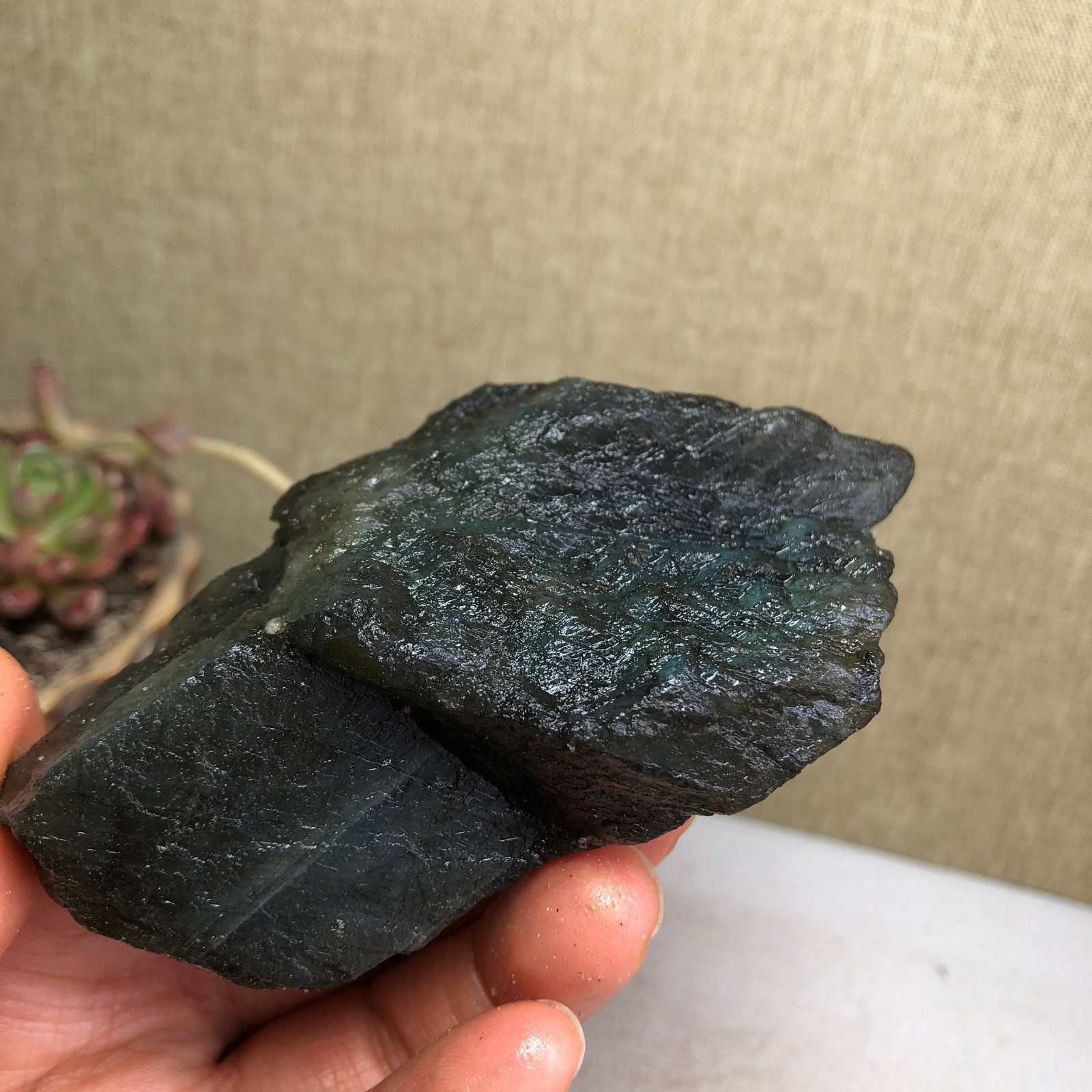 95-44-38mm Natural Labradorite Crystal gemstone Rough Mineral Specimen A4425
