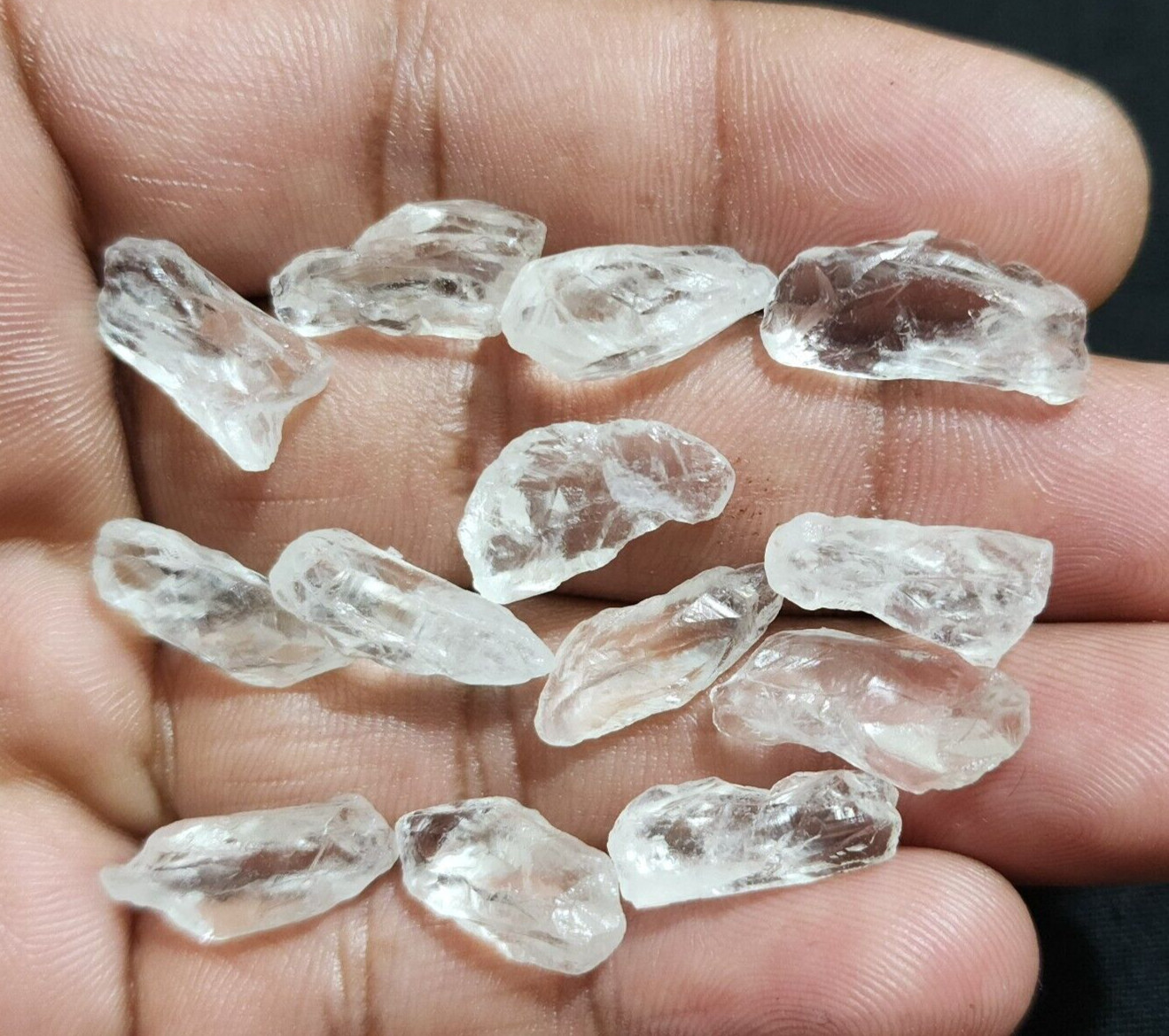 AAA+ Wonderful Crystal Quartz Raw 13 Pcs Lot Size 16-20 MM Rough Loose Gemstone