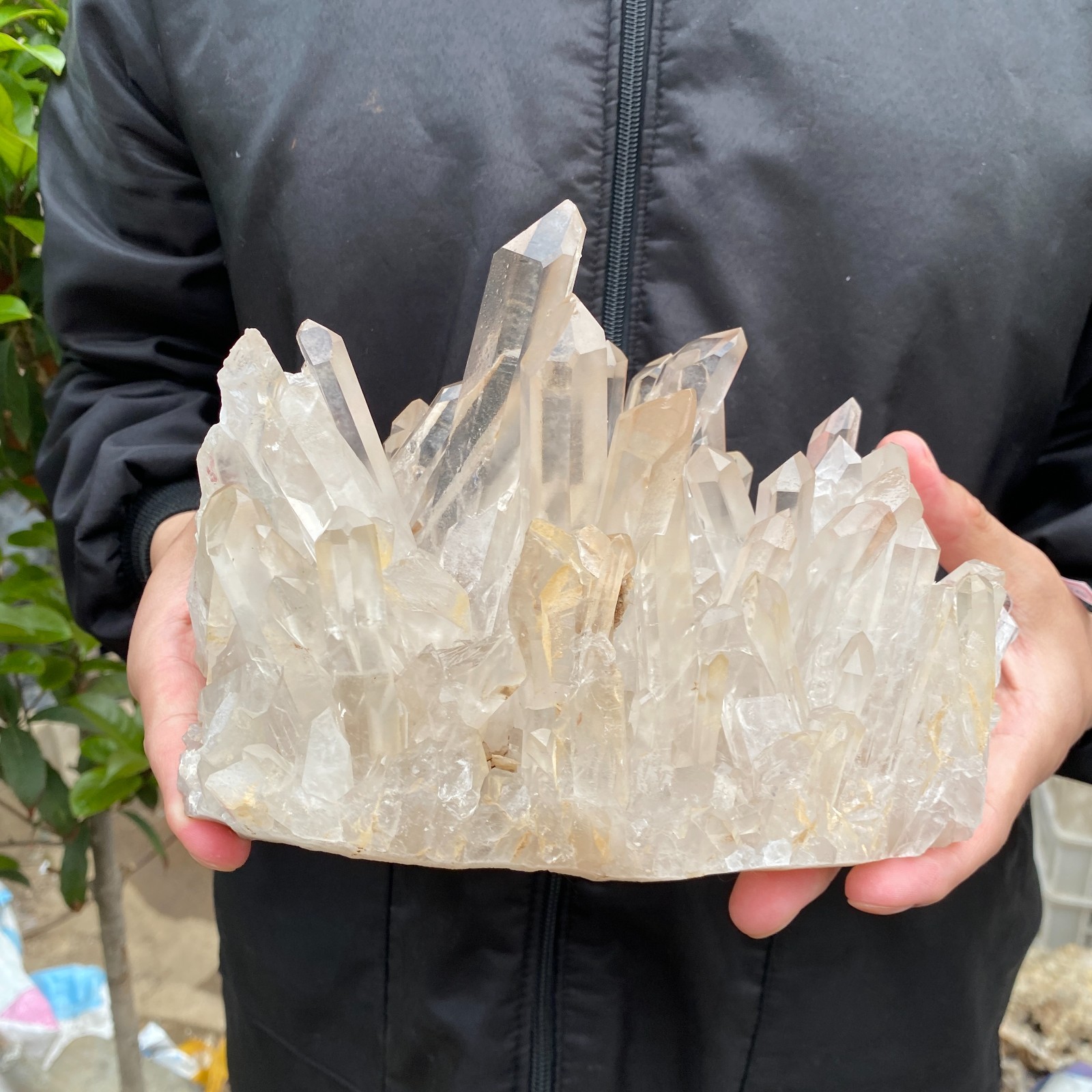 5.6LB Natural clear white quartz crystal cluster mineral specimen healing