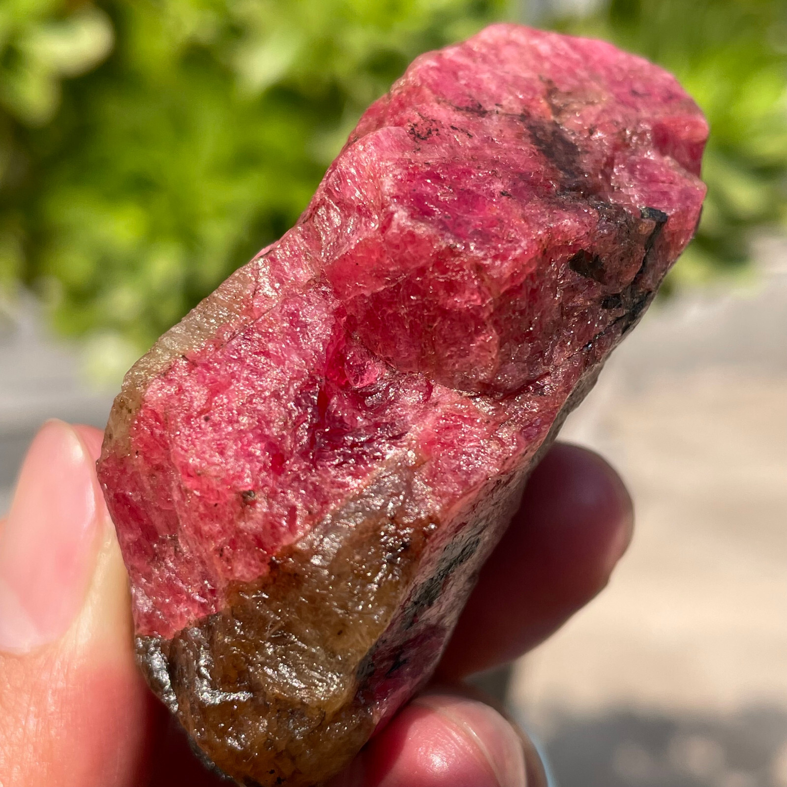 107g Small Rough Stone Natural Red Black Rhodonite Quartz Crystal Specimen