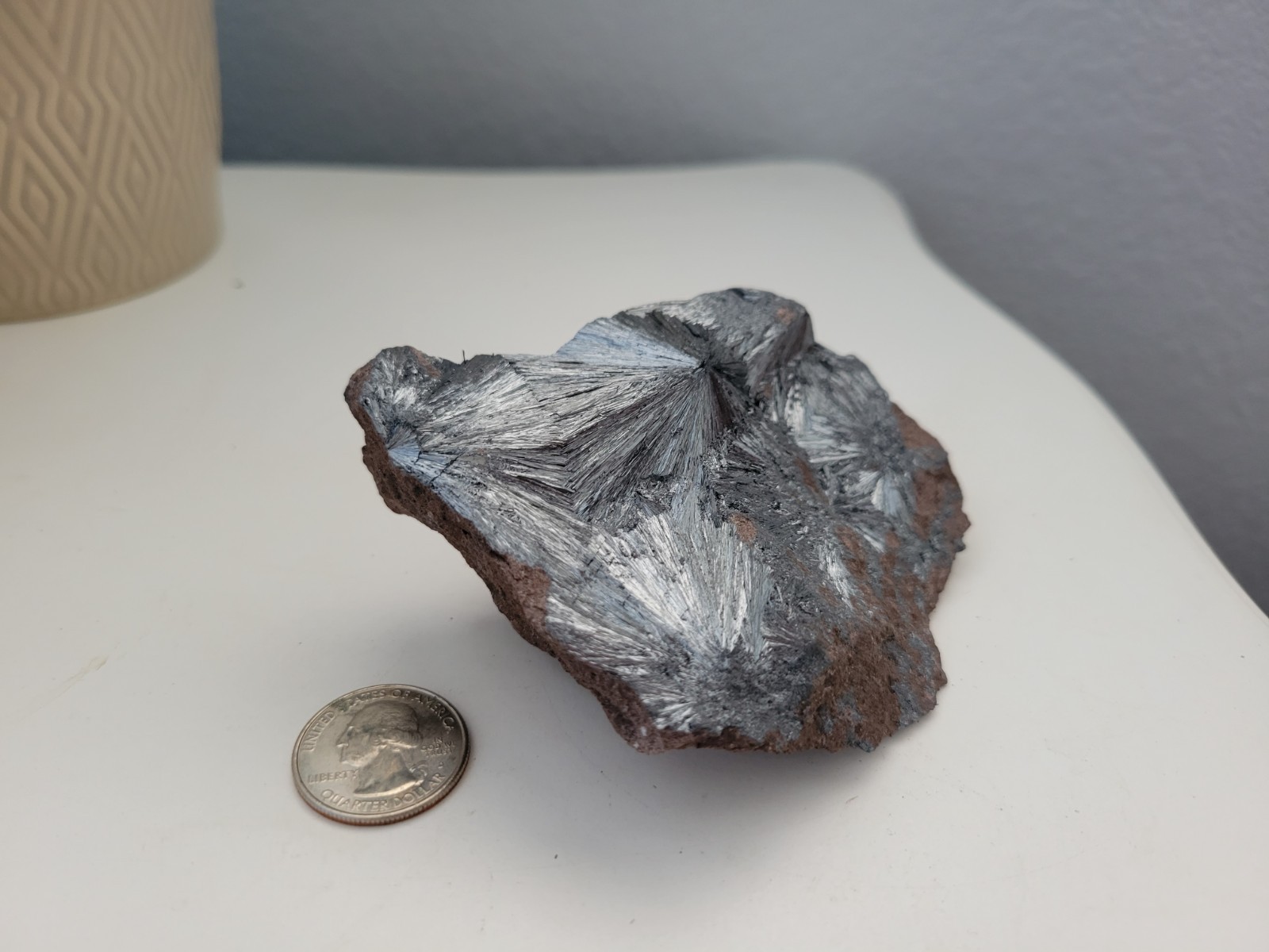 300g Natural Pyrolusite Crystal Stibine Mineral Specimen (4 inch)
