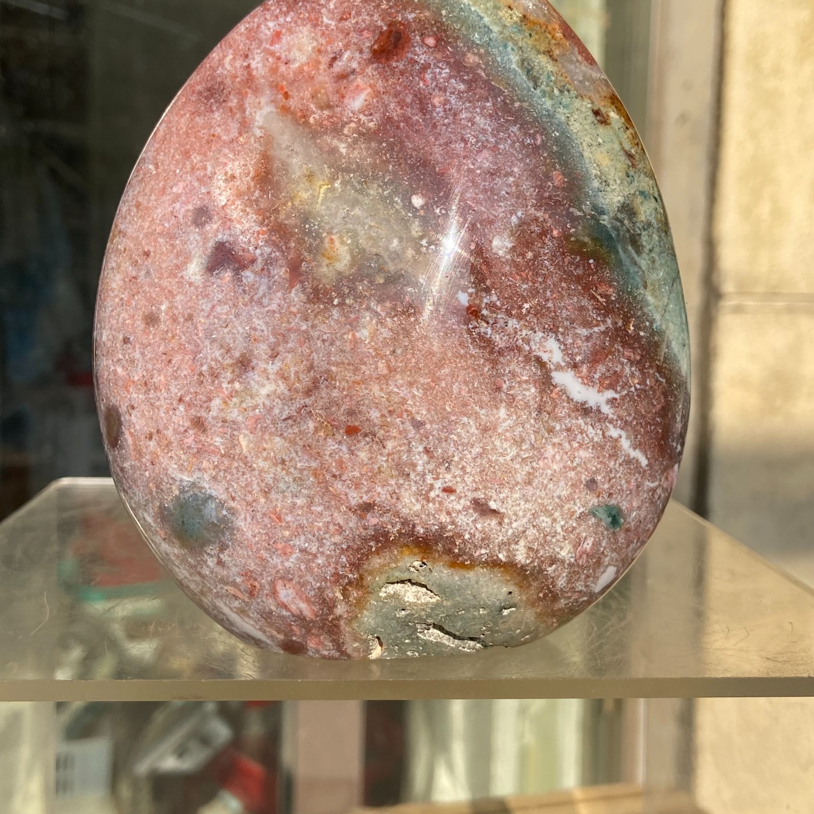 2.24LB Natural Colourful Ocean Jasper Crystal Display Specimen Healing