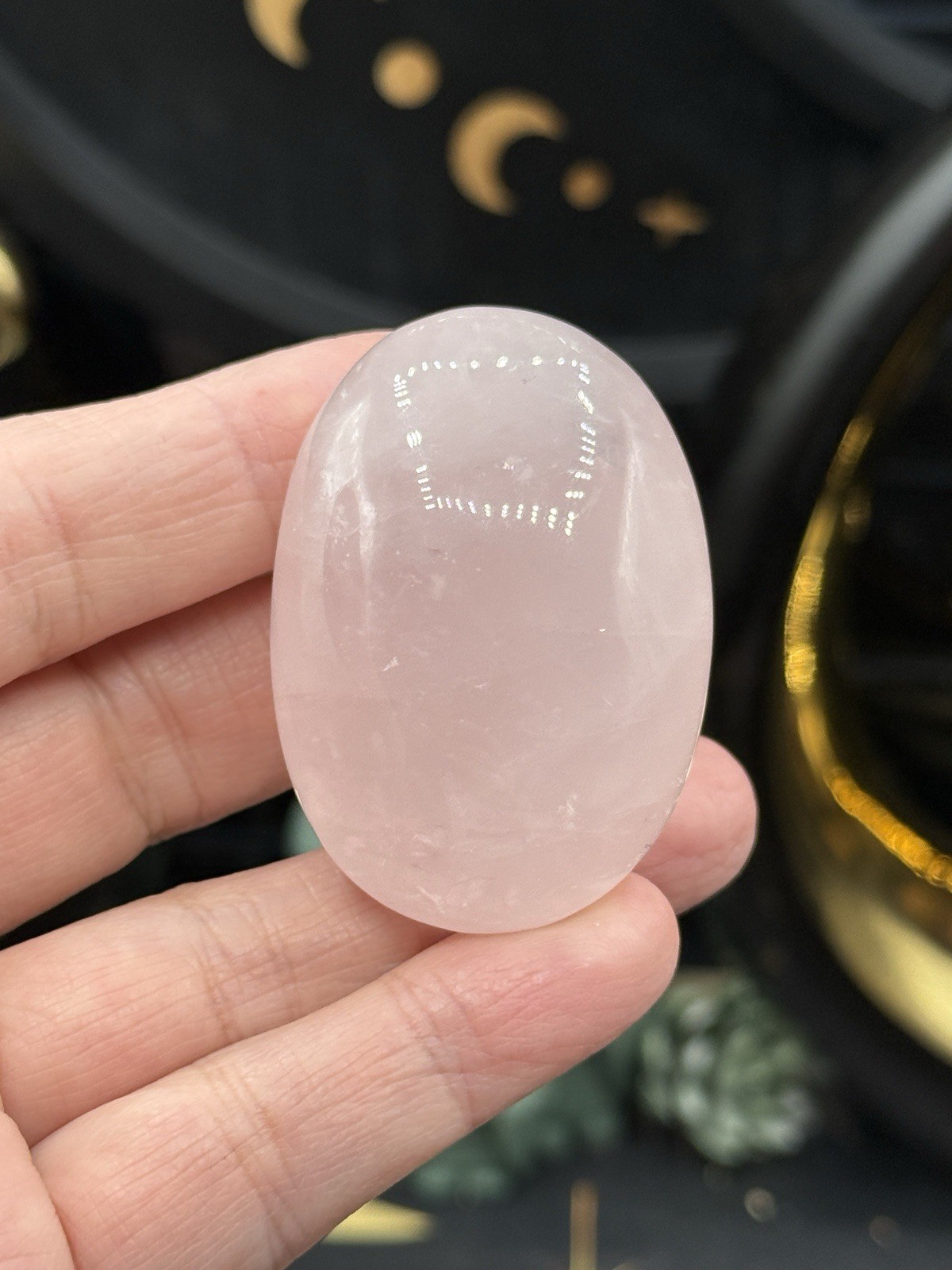 Natural HQ Rose Quartz Palmstones Beautiful Pinks Free shipping