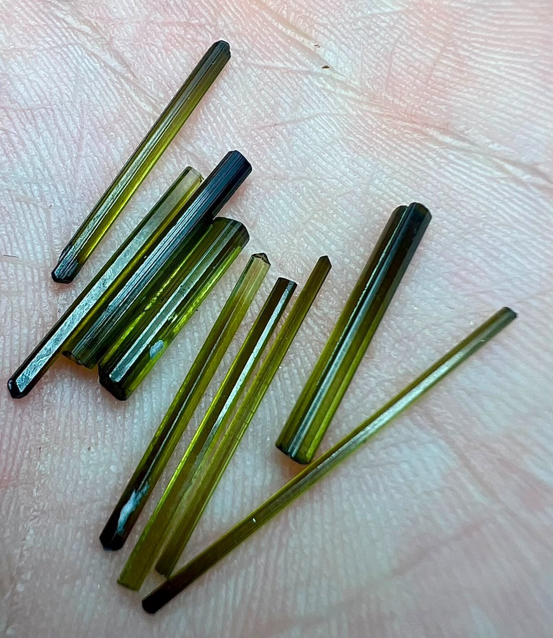 5Ct Natural Blue indicolite Tourmaline Crystals 9 Peices , Paprok mine @Afg