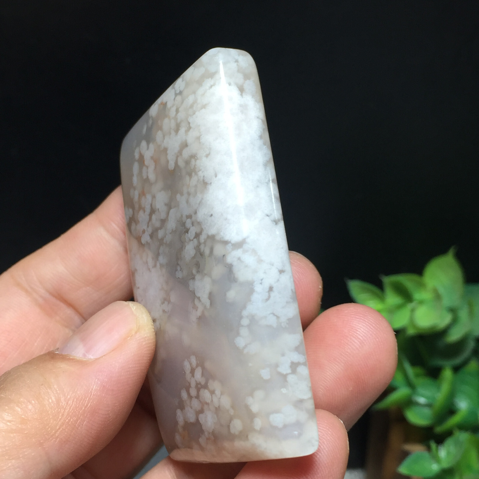 55g Natural Snowflake Cherry Blossom Agate Flat Square for Pendant or Display 04