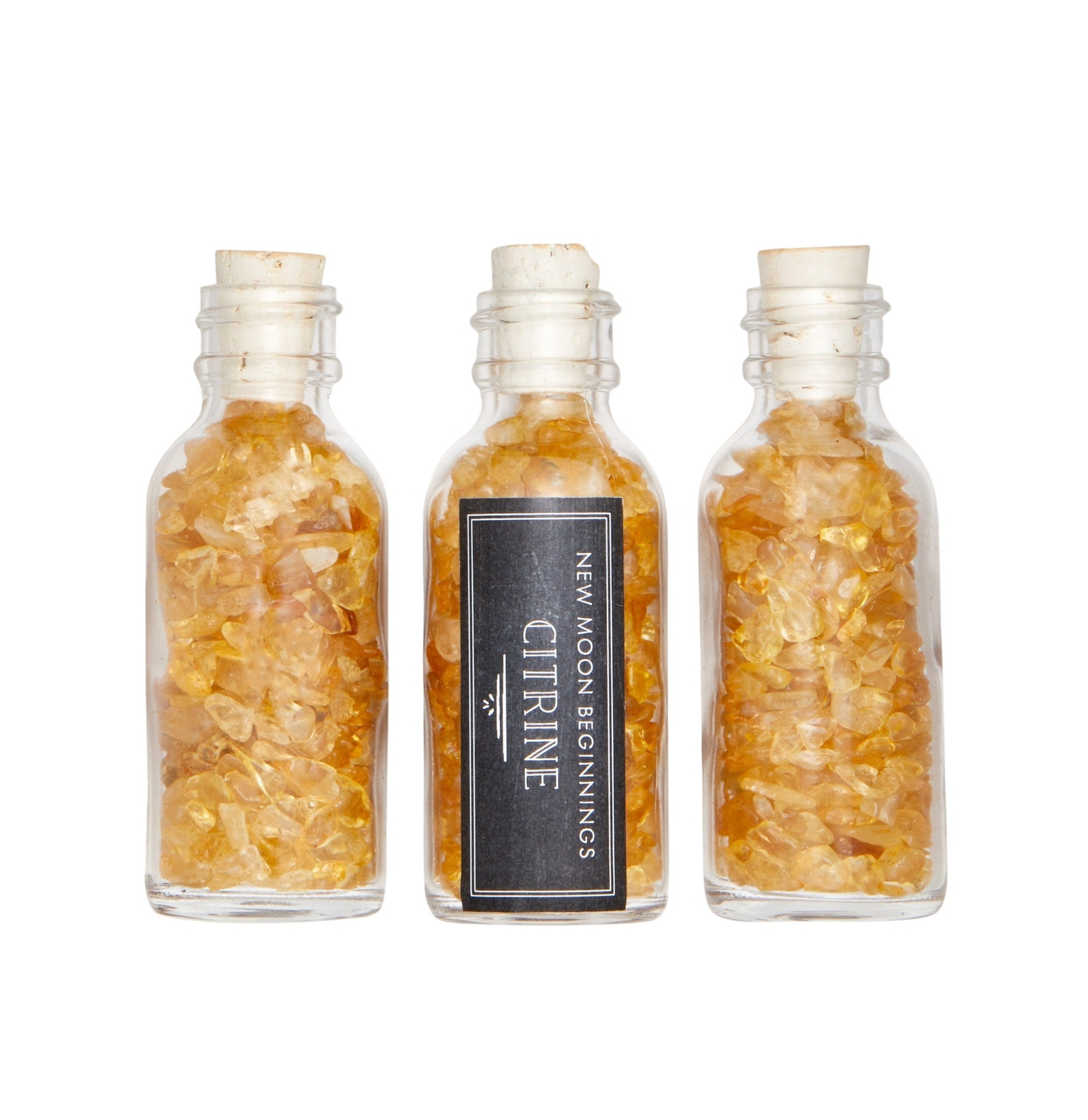 Treated Citrine Gem Bottle – Polished Citrine Crystal Chips New Moon Beginnings