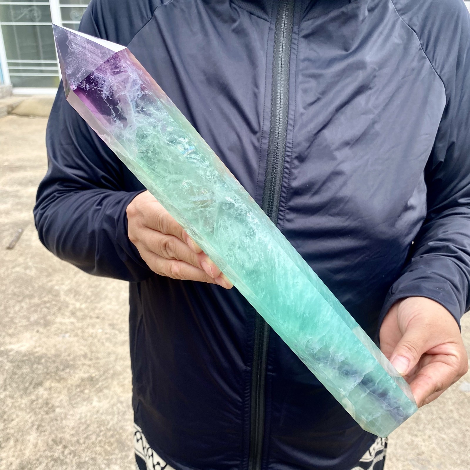 4.4LB Natural colour Fluorite Crystal obelisk crystal wand healing