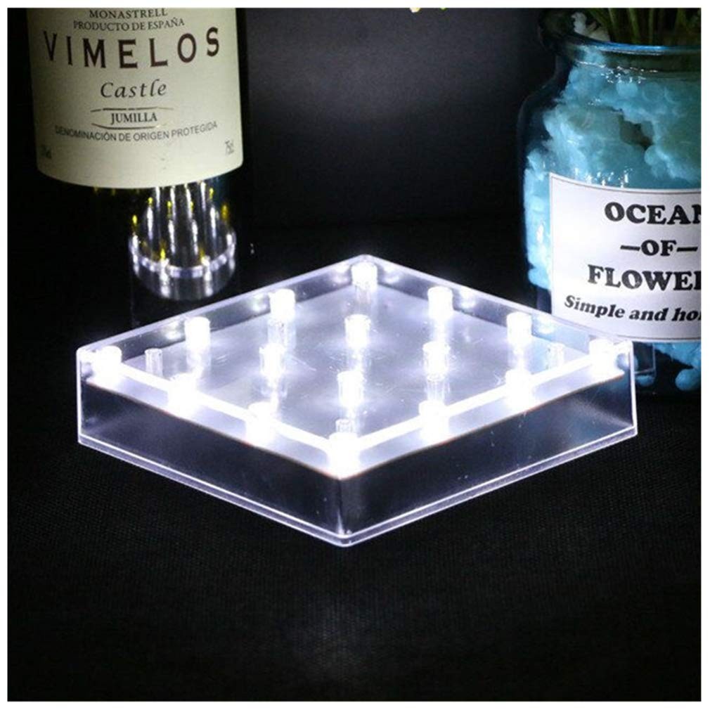 5 inch Square Rechargeable Light Base – Charging USB or Battery Powered