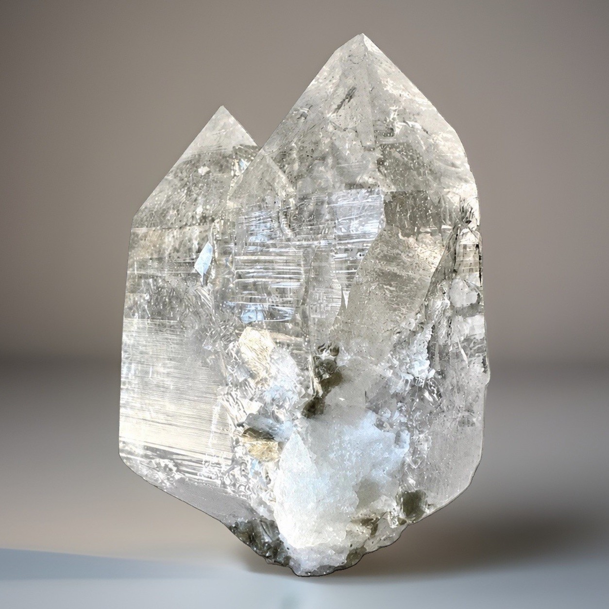 “The Twin Citadel” Ganesh Himalayan Twin Quartz Mica Rainbow Akashic Crystal