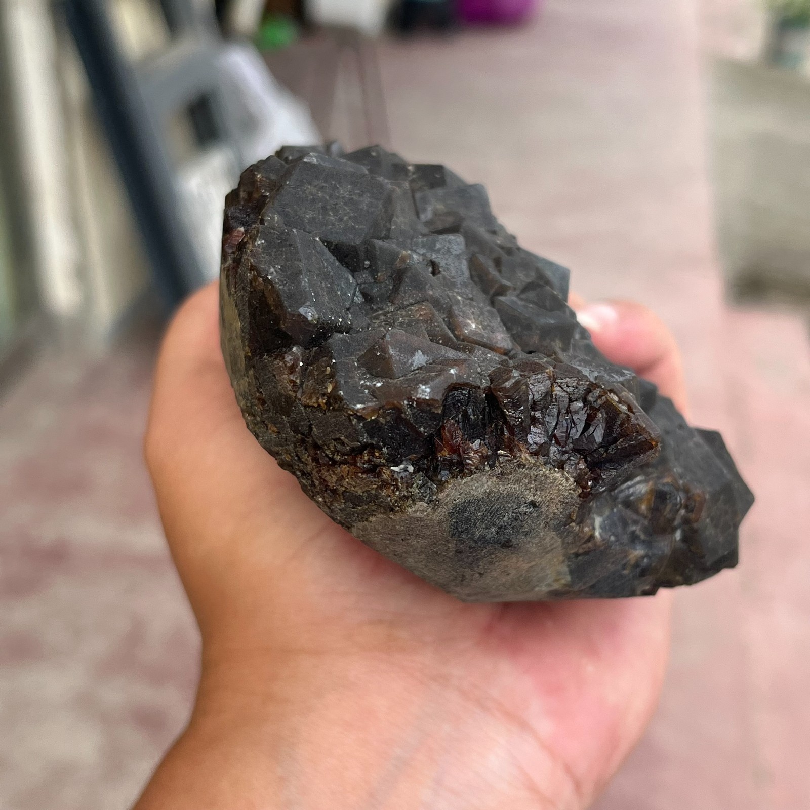 2.6LB Rare Natural Green Garnet Cube Crystal Cluster Mineral Specimen