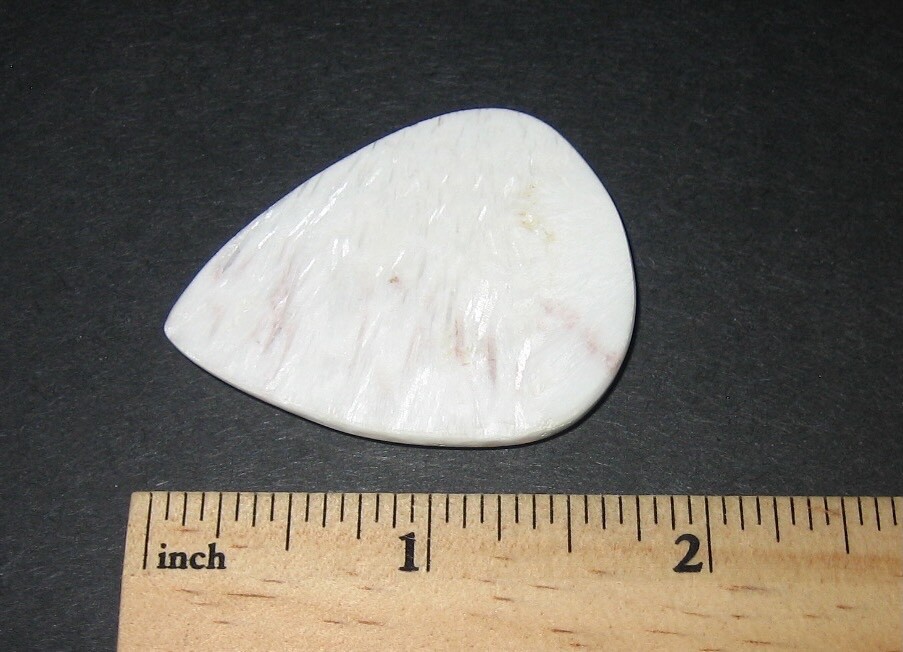 45 x 35mm POLISHED NATURAL SCOLECITE CRYSTAL STONE CABOCHON INDIA ~ 11.4grams *2
