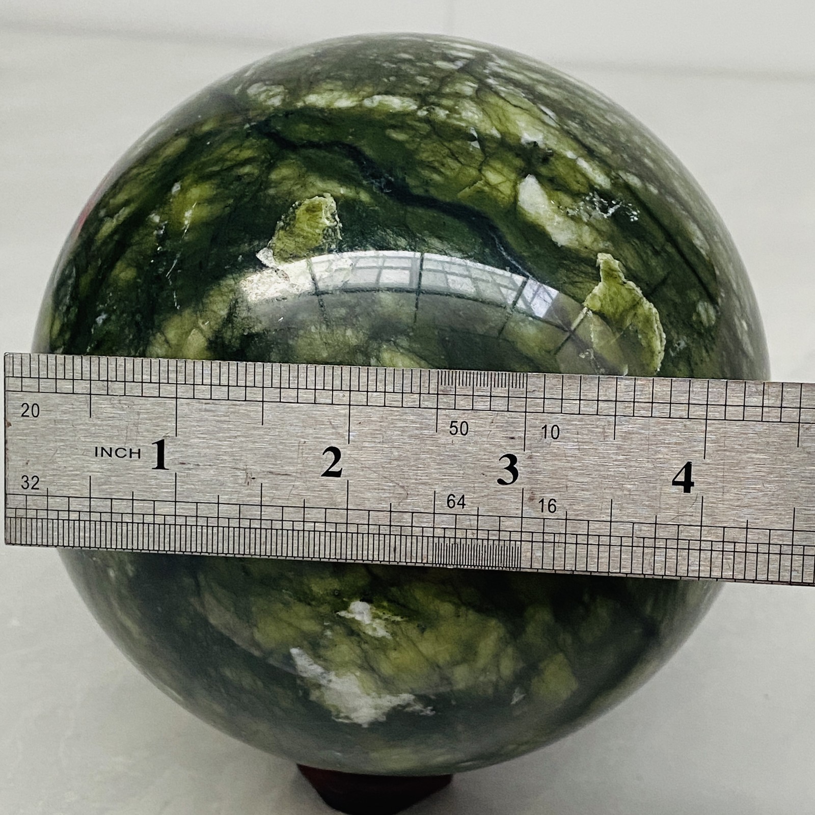 Natural Southern Jade Sphere Green Serpentine Crystal Ball Healing 3220g 7.09LB