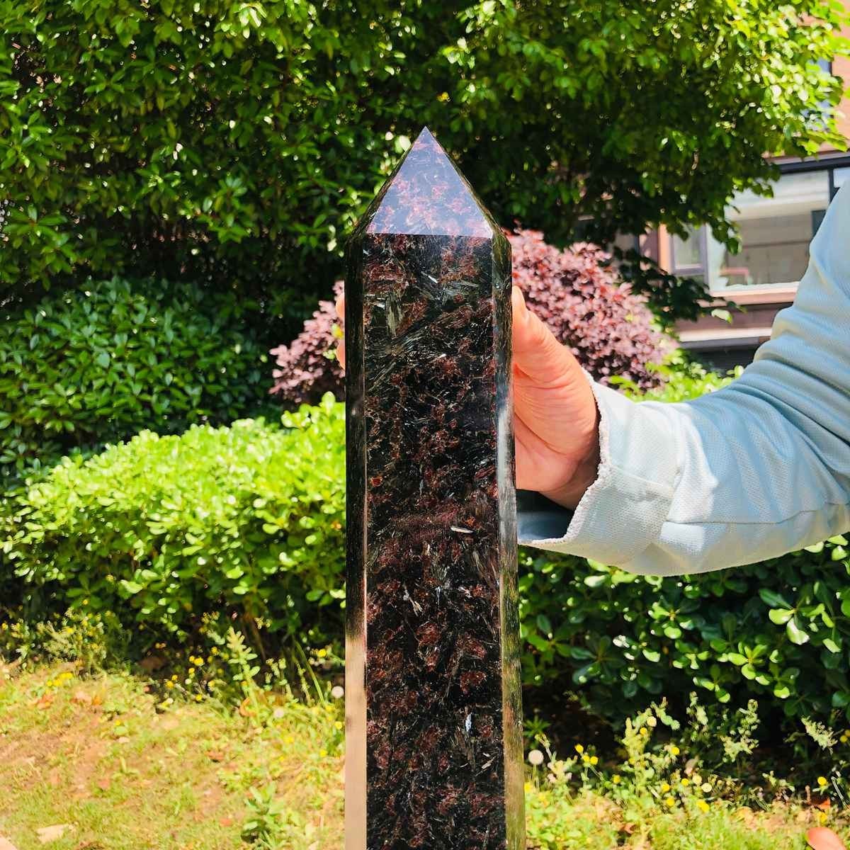 11.94LB Natural Fireworks Stone Obelisk Quartz Tower Crystal Wand Point Healing