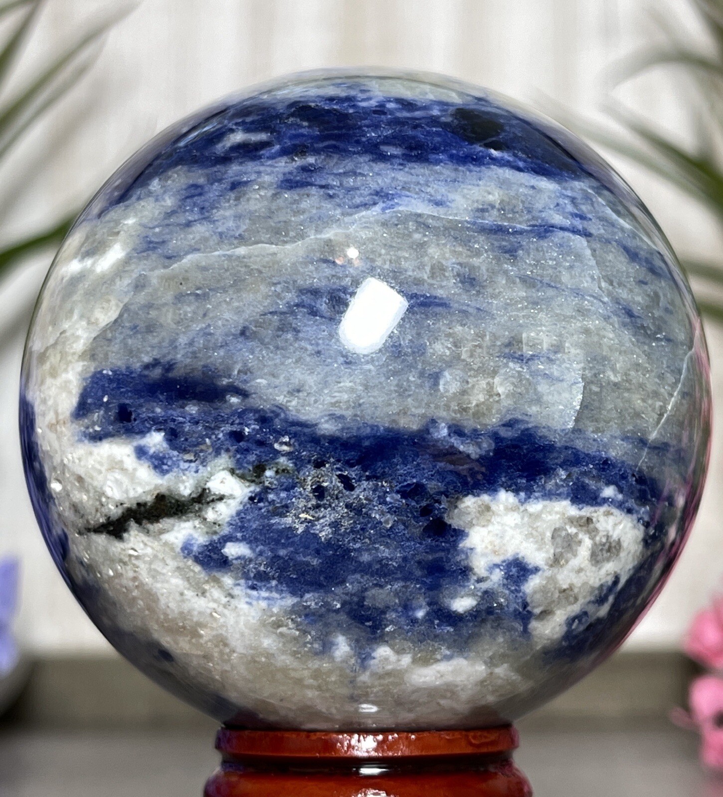 62mm SODALITE SPHERE – Blue Mineral Orb Crystal Reiki Chakra Witch Reiki Yoga