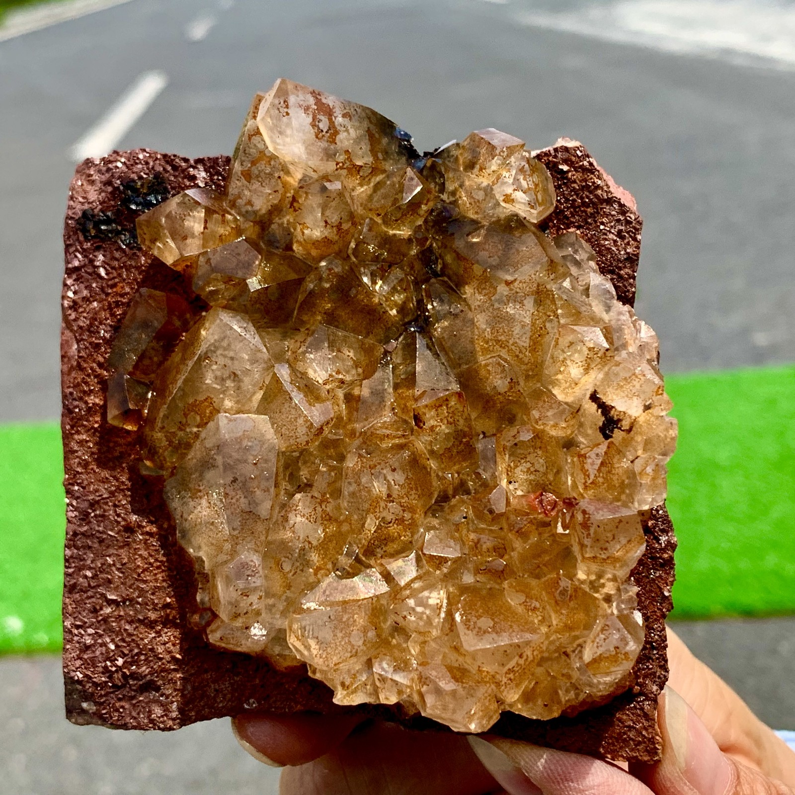 370G Natural beautiful Benz Calcite textured top crystal mineral Specimen