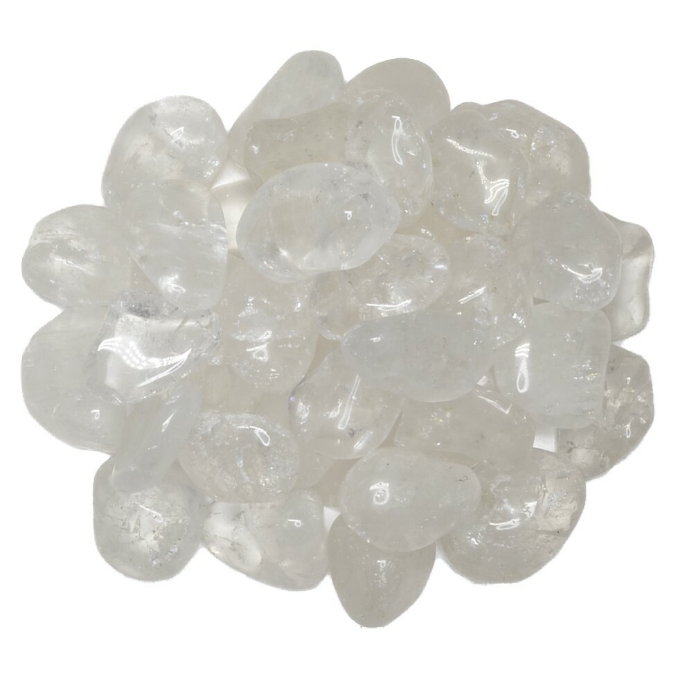 1/2 lb Crystal Quartz Tumbled Stones – Grade 1 – Small – 0.75″ to 1.25″ Avg.
