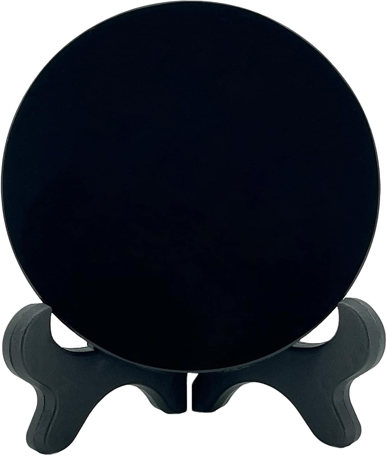 Black Obsidian Scrying Mirror, Obsidian Mirror with Stand and Bag for Divination