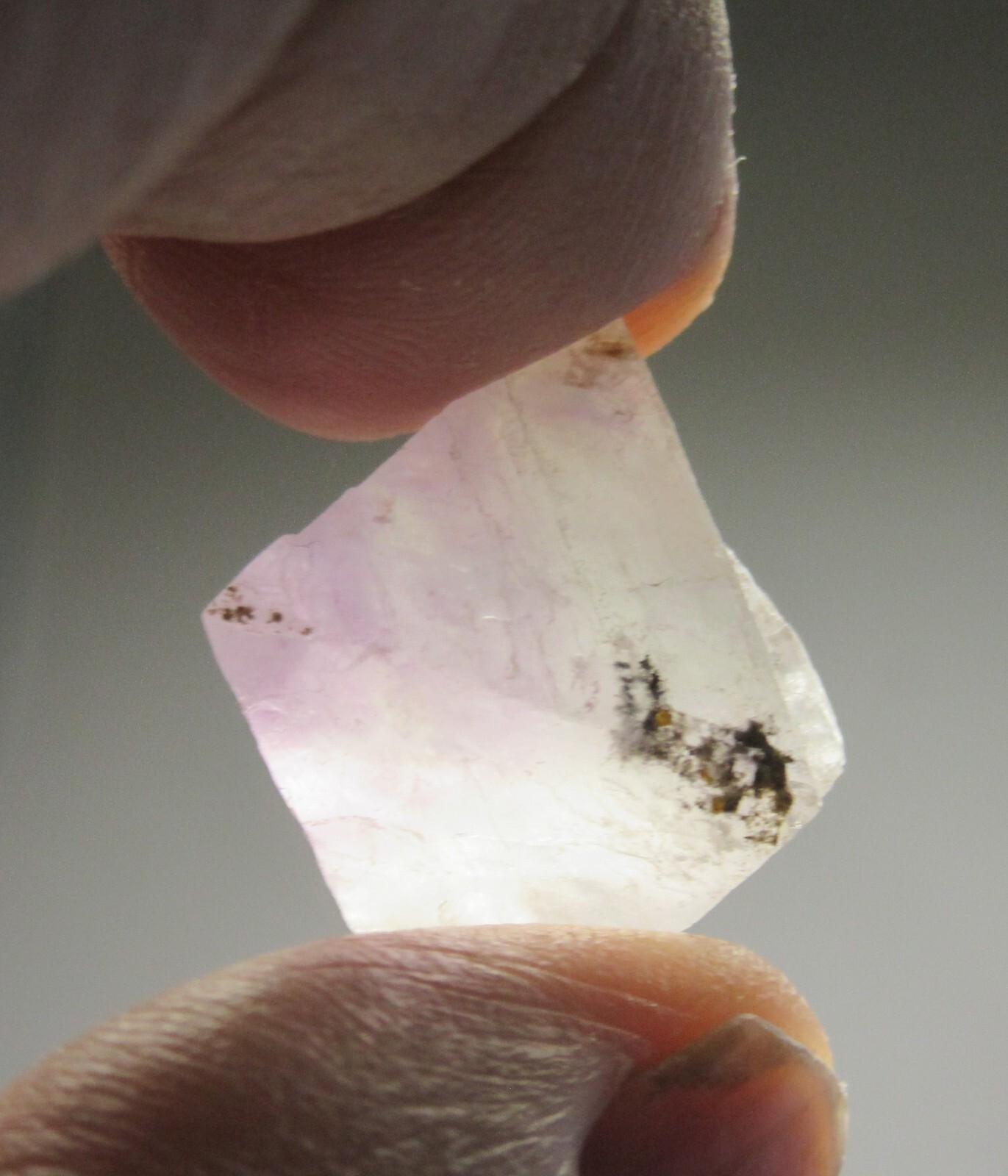Two Tone Purple Clear Fluorite 1.0″ Octahedron Crystal Collectible TTCPPO-3s