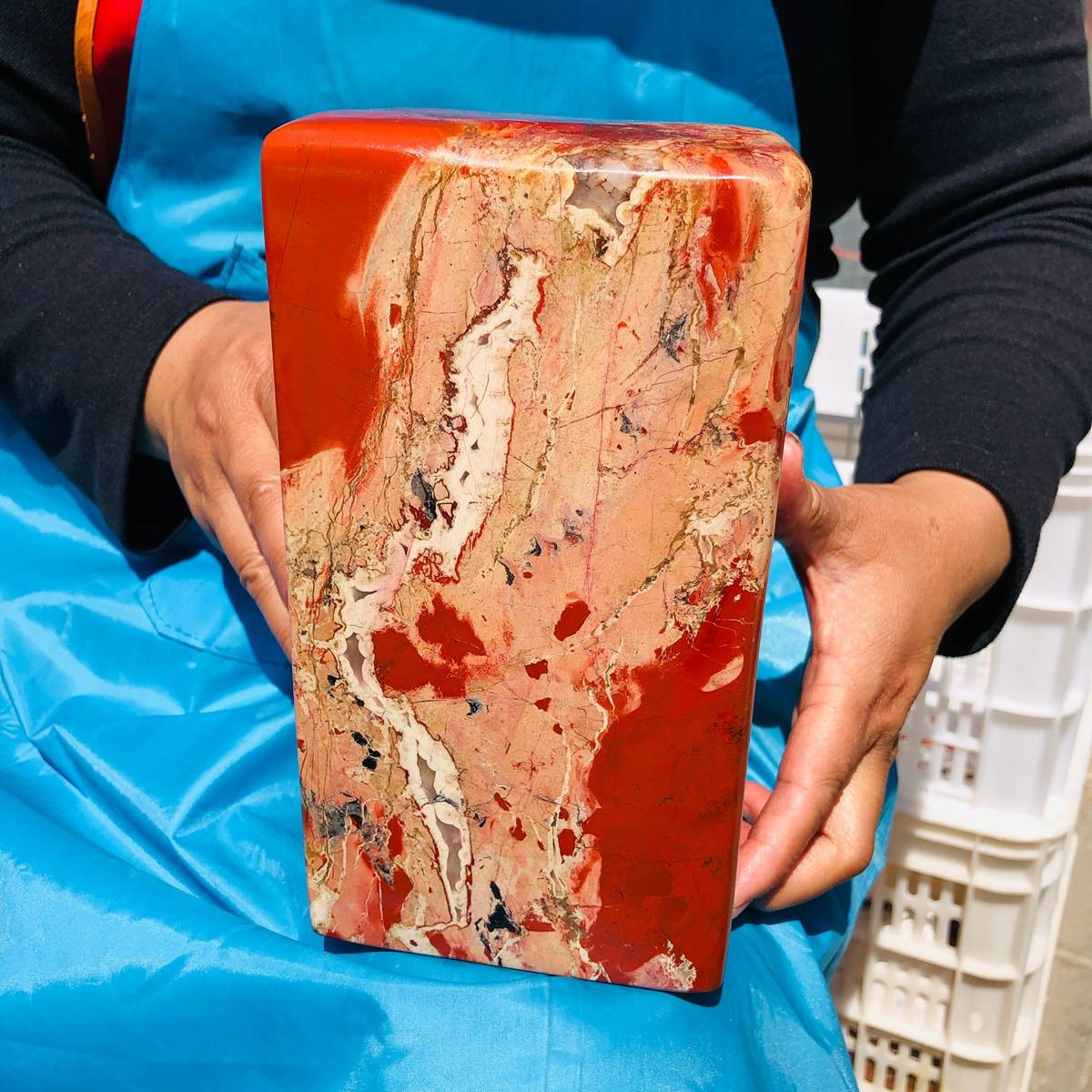 18.06LB Large Natural Red Jasper ore standard Quartz Crystal Healing Sample 4425