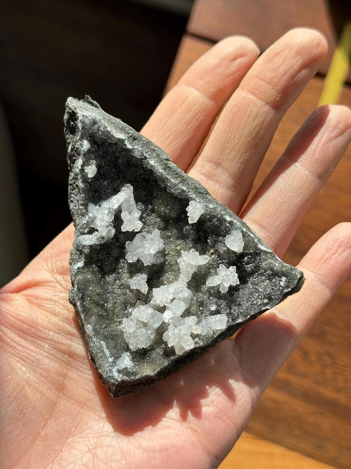 Quartz Crystal Cluster Flower Raw Druzy Black Galaxy Chalcedony Geode A411