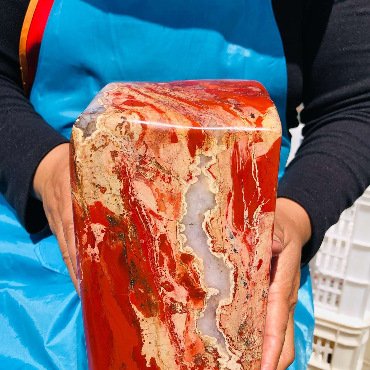 18.06LB Large Natural Red Jasper ore standard Quartz Crystal Healing Sample 4425