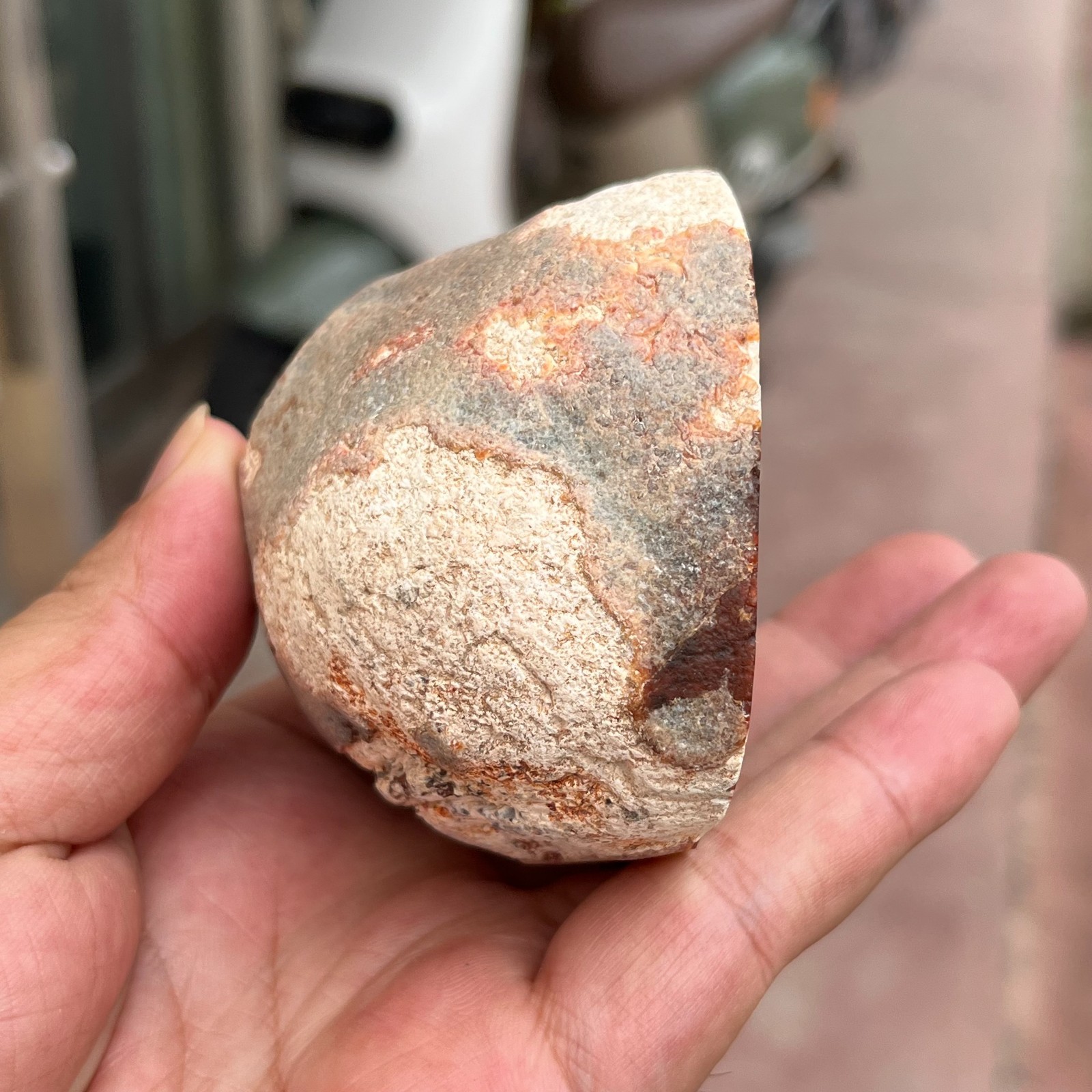 320g Small Natural Red Agate Geode Carnelian Druzy Crystal Mineral Specimen