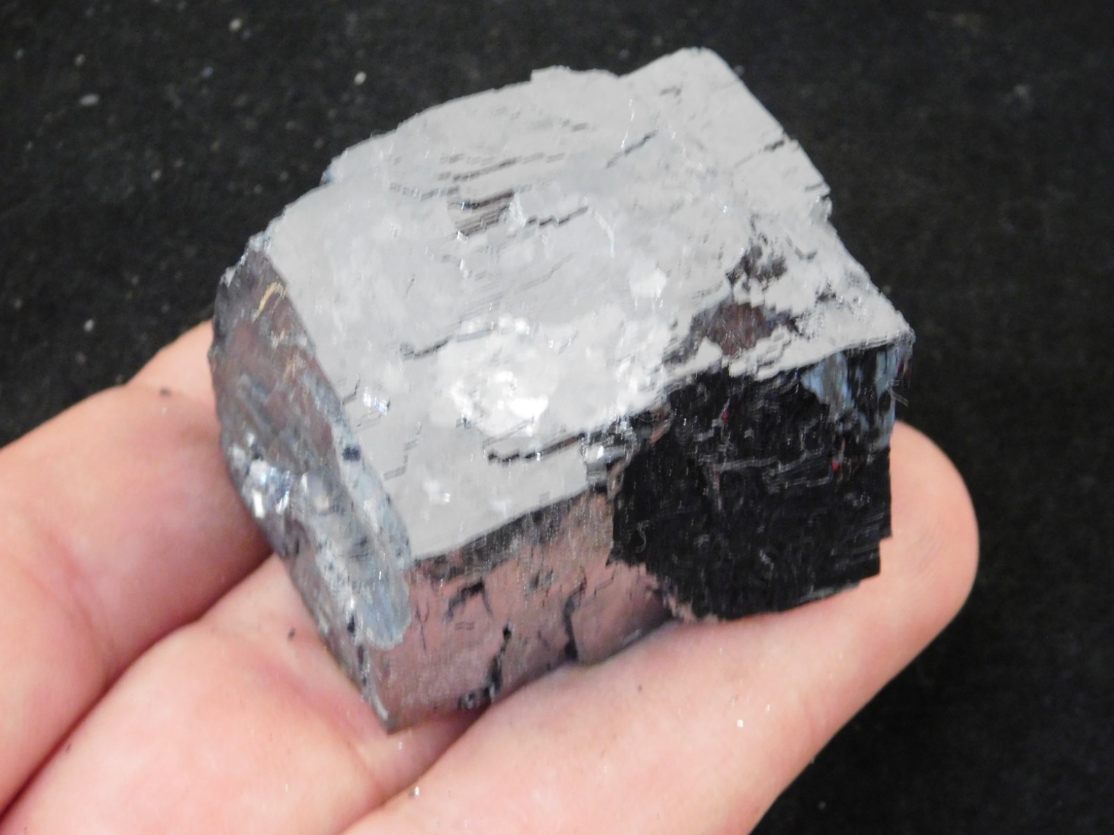 Larger! Super Shiny Stepped GALENA Crystal CUBE 100% Natural Missouri 231gr